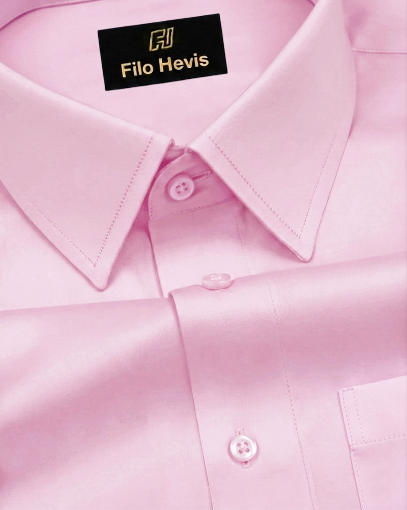 PLUS SIZE FORMAL SHIRTS IN COTTON FOR MEN (Single Pocket)- PINK
