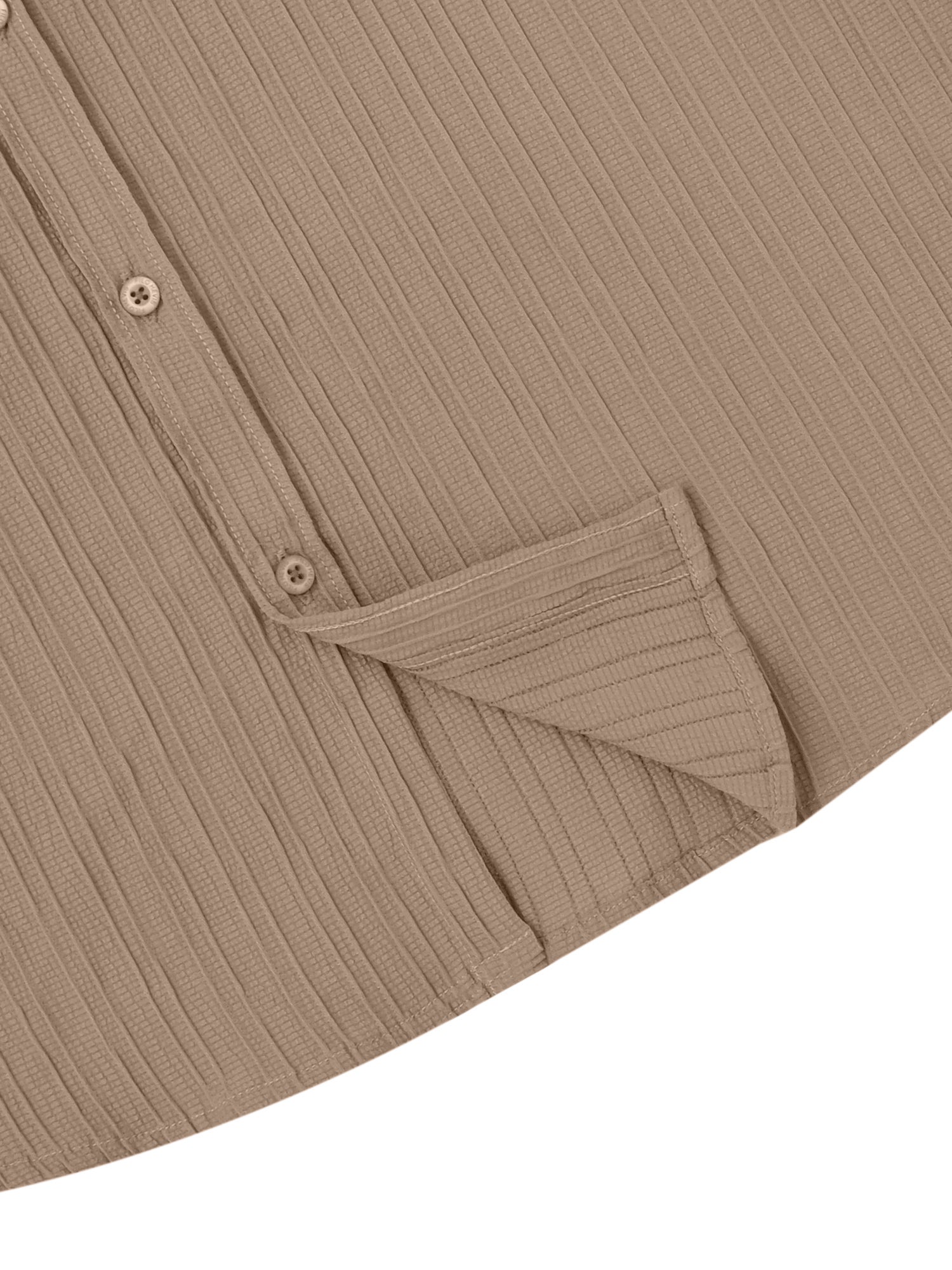 Men’s Textured Popcorn Half Sleeve Casual Shirt – Brown