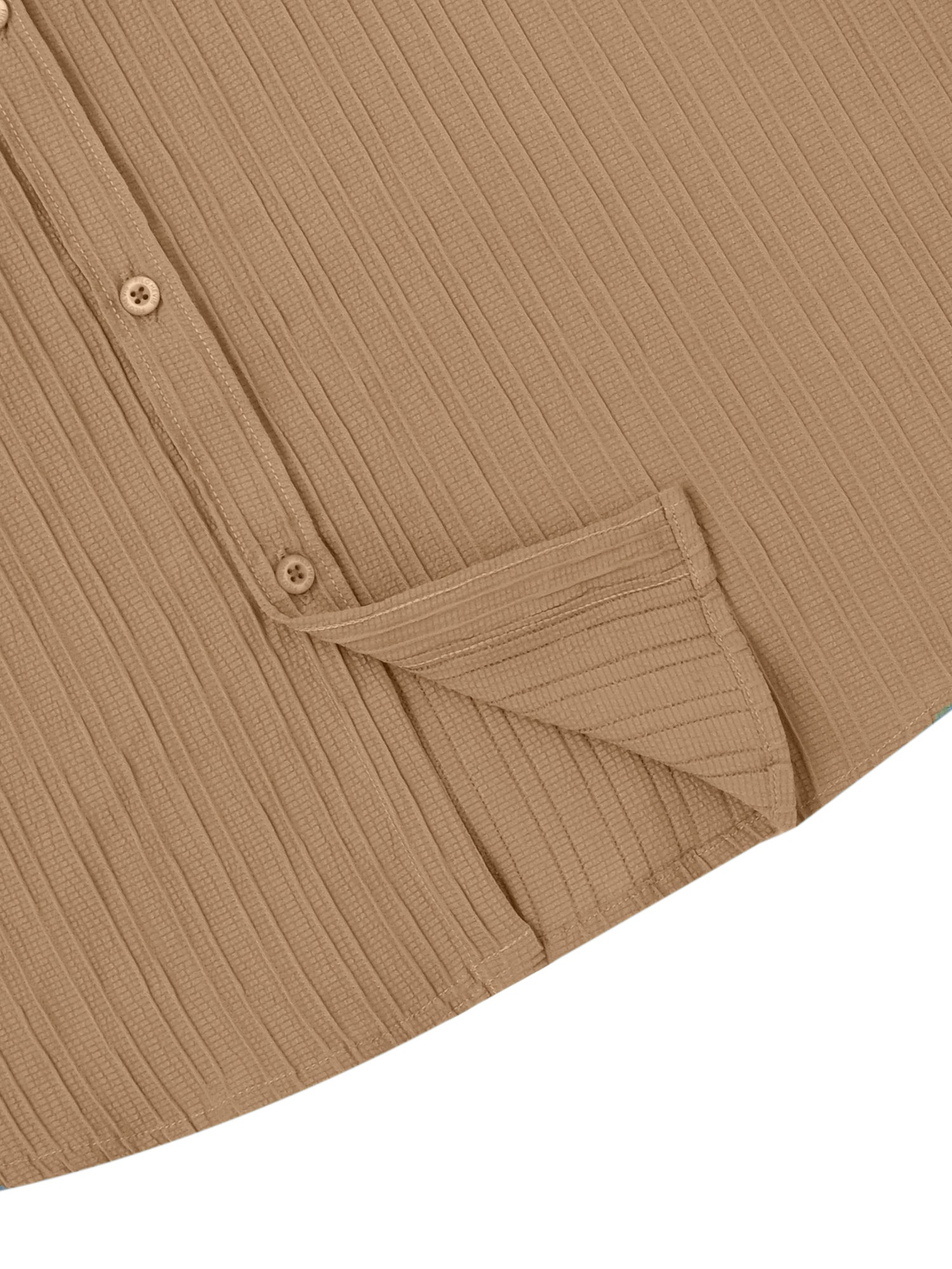 Men’s Textured Popcorn Half Sleeve Casual Shirt – Brown