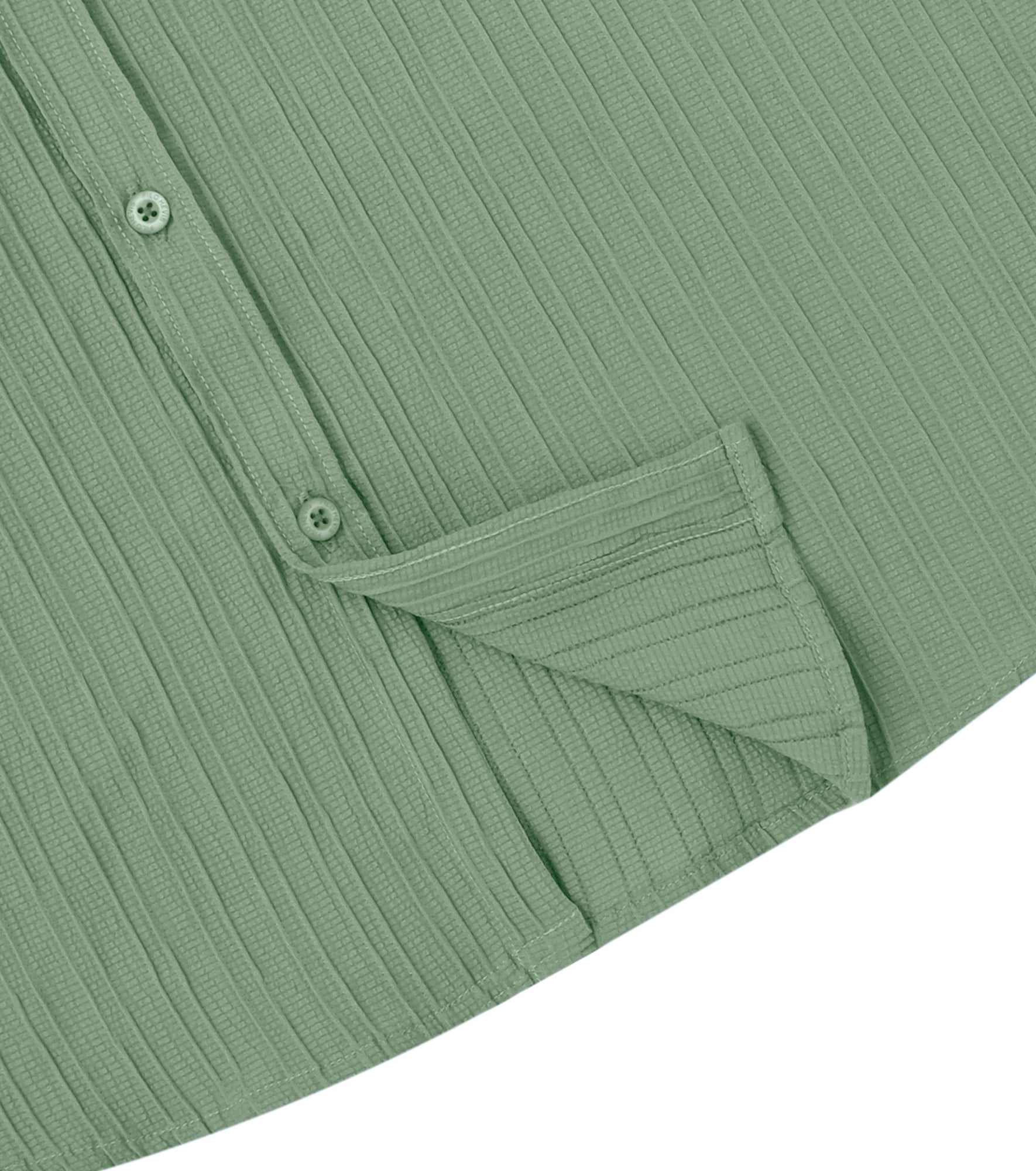 Men’s Textured Popcorn Half Sleeve Casual Shirt – Green