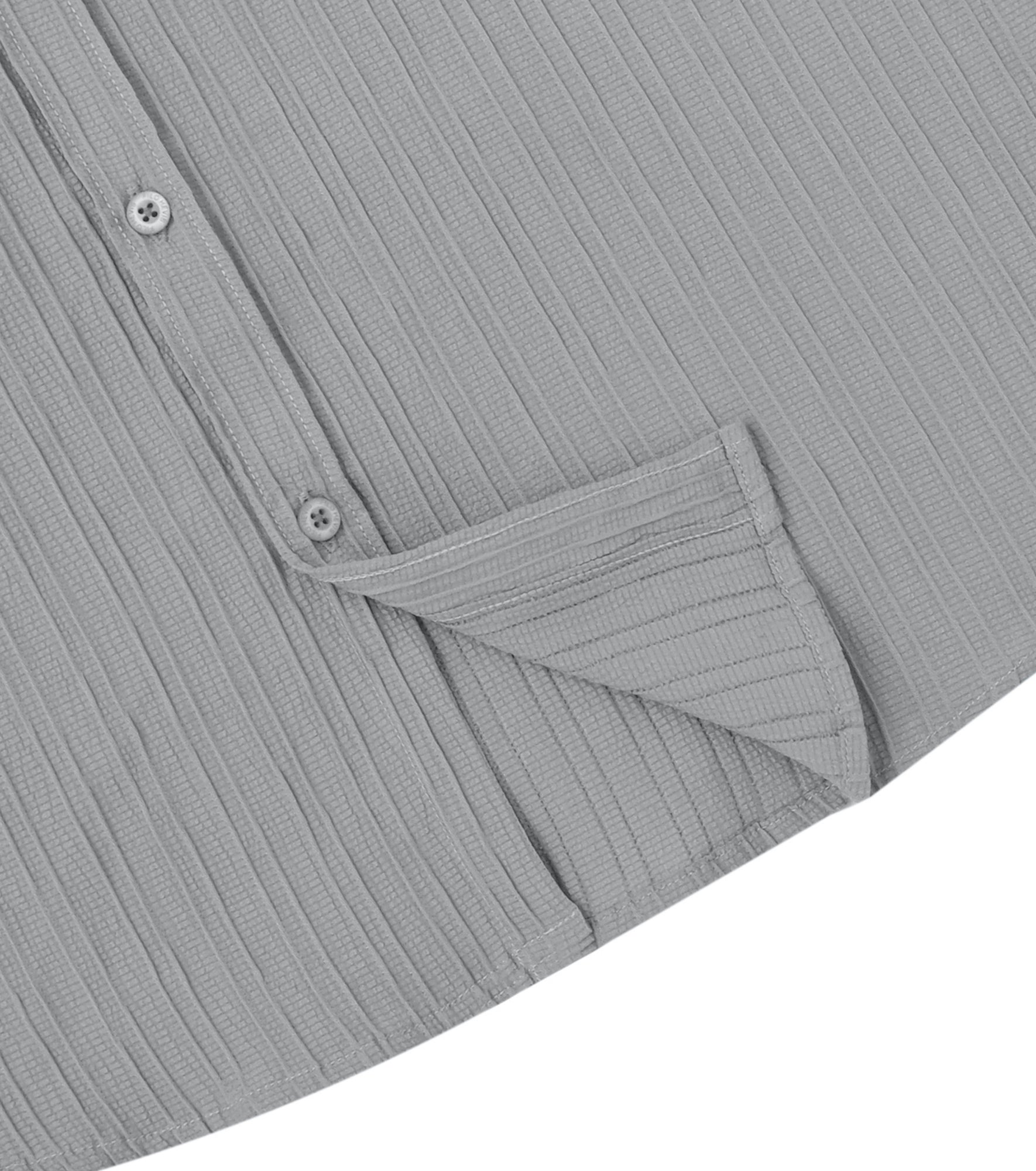 Men’s Textured Popcorn Half Sleeve Casual Shirt – Grey