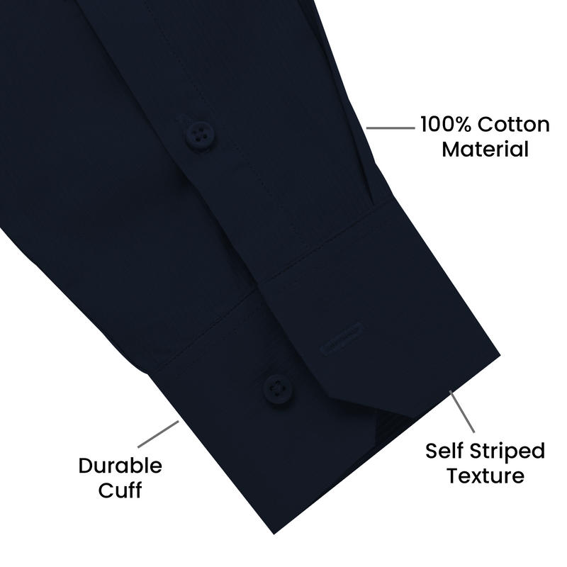 Premium Self Textured Formal Shirt for Men | Navy Blue