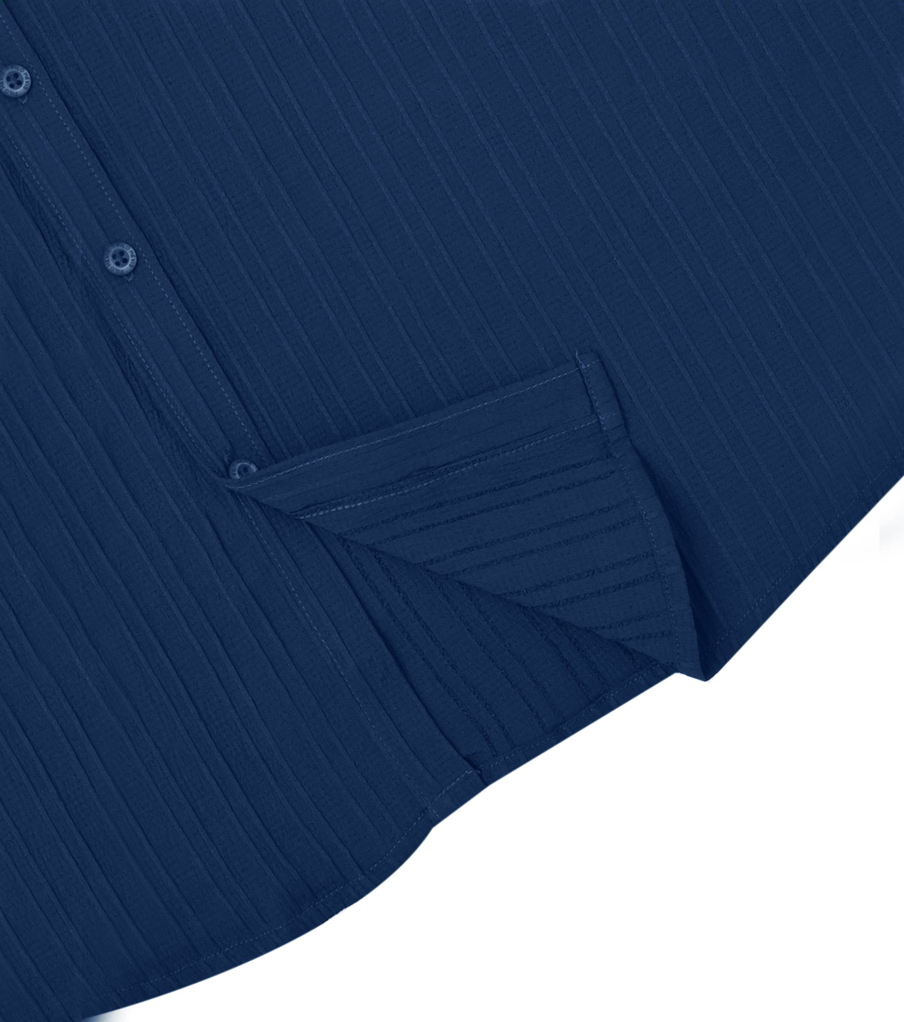 Men’s Textured Popcorn Half Sleeve Casual Shirt – Navy Blue