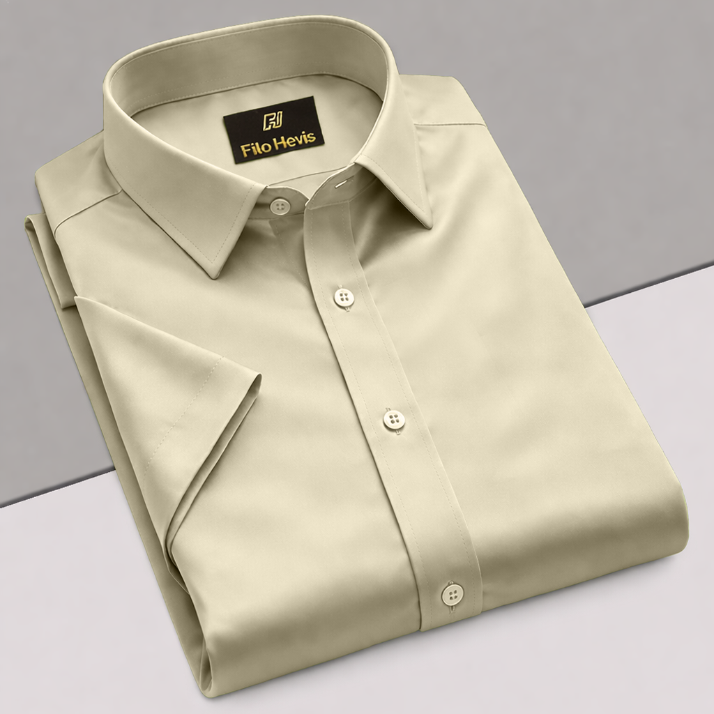 Men’s Satin Half Sleeve Formal Shirt – Premium Soft & Shiny Finish-Olive