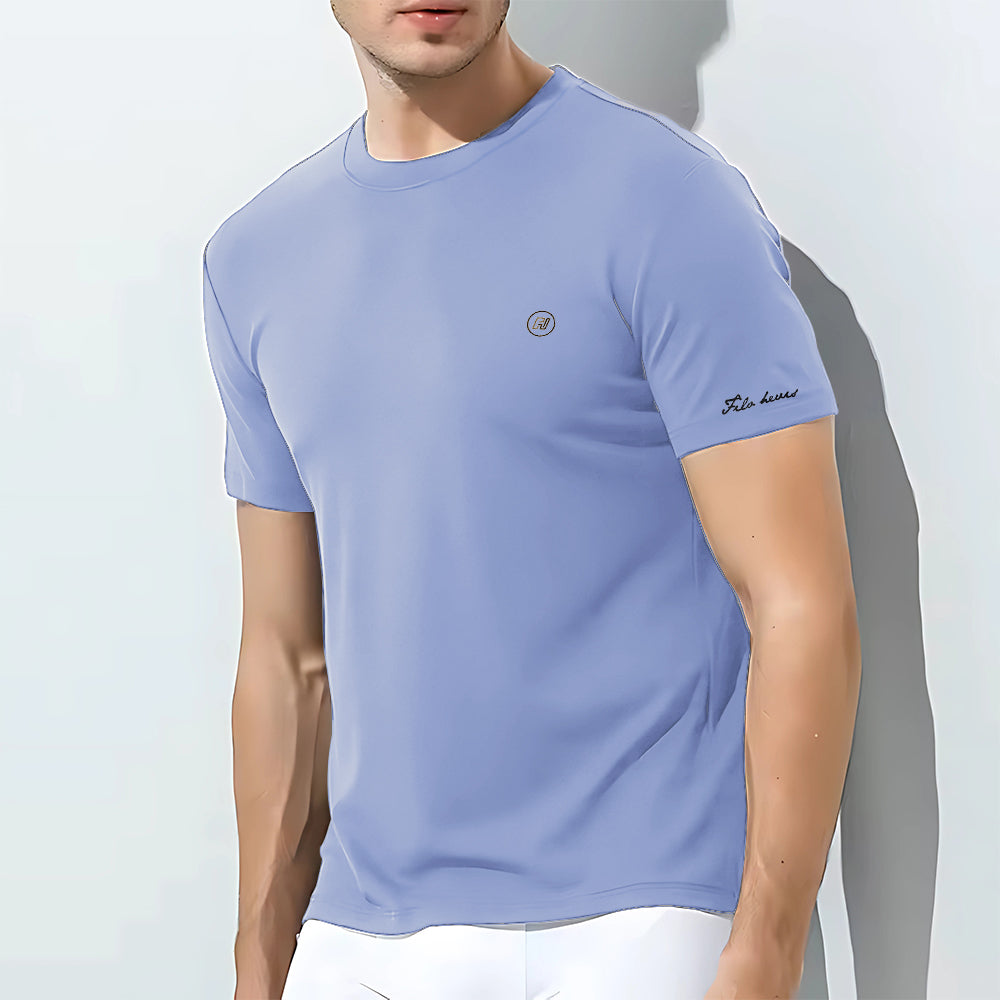 Men's Cotton Round Neck t-shirt Sky