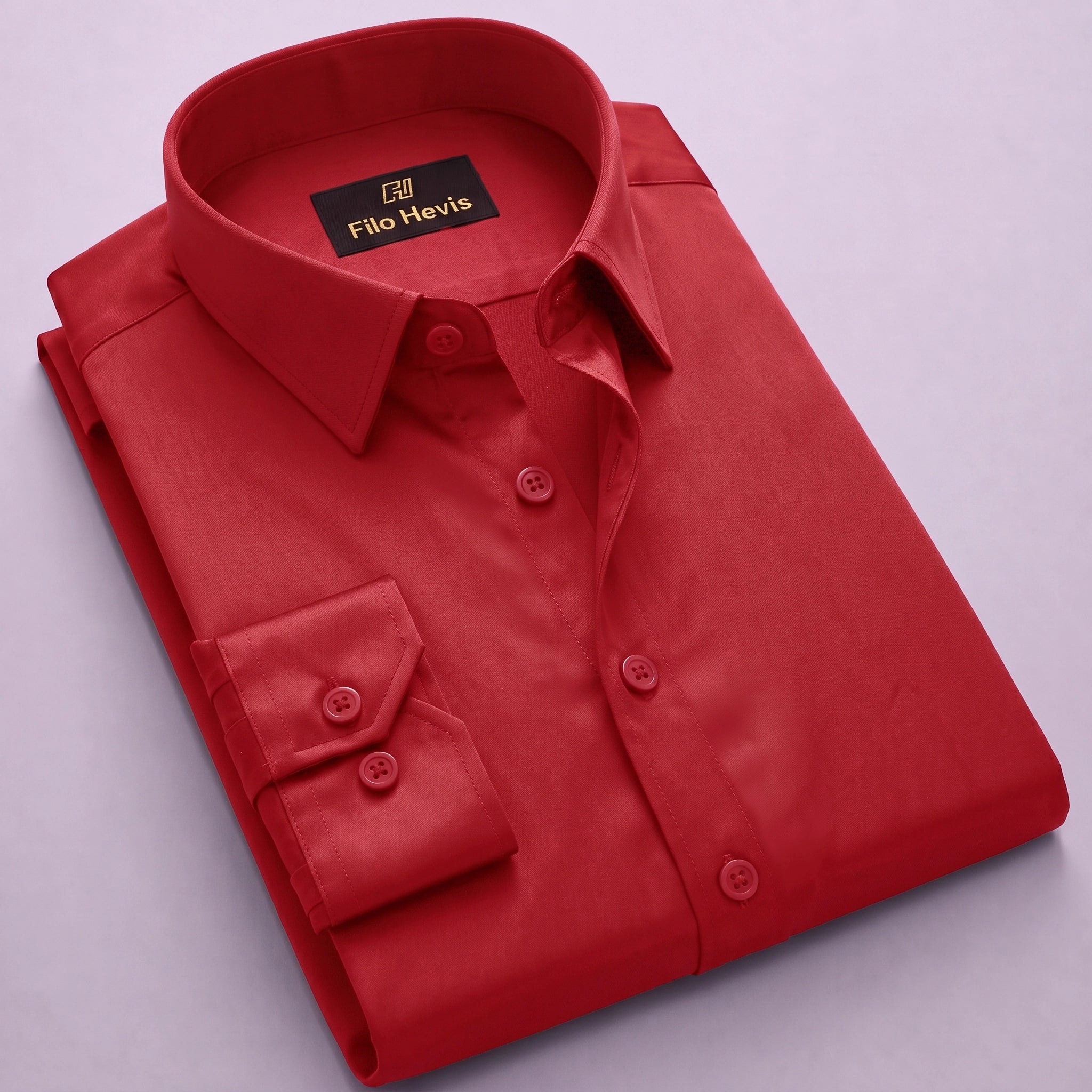 Anti Wrinkle Satin Lycra Formal Shirt (Imported Fabric)| Red