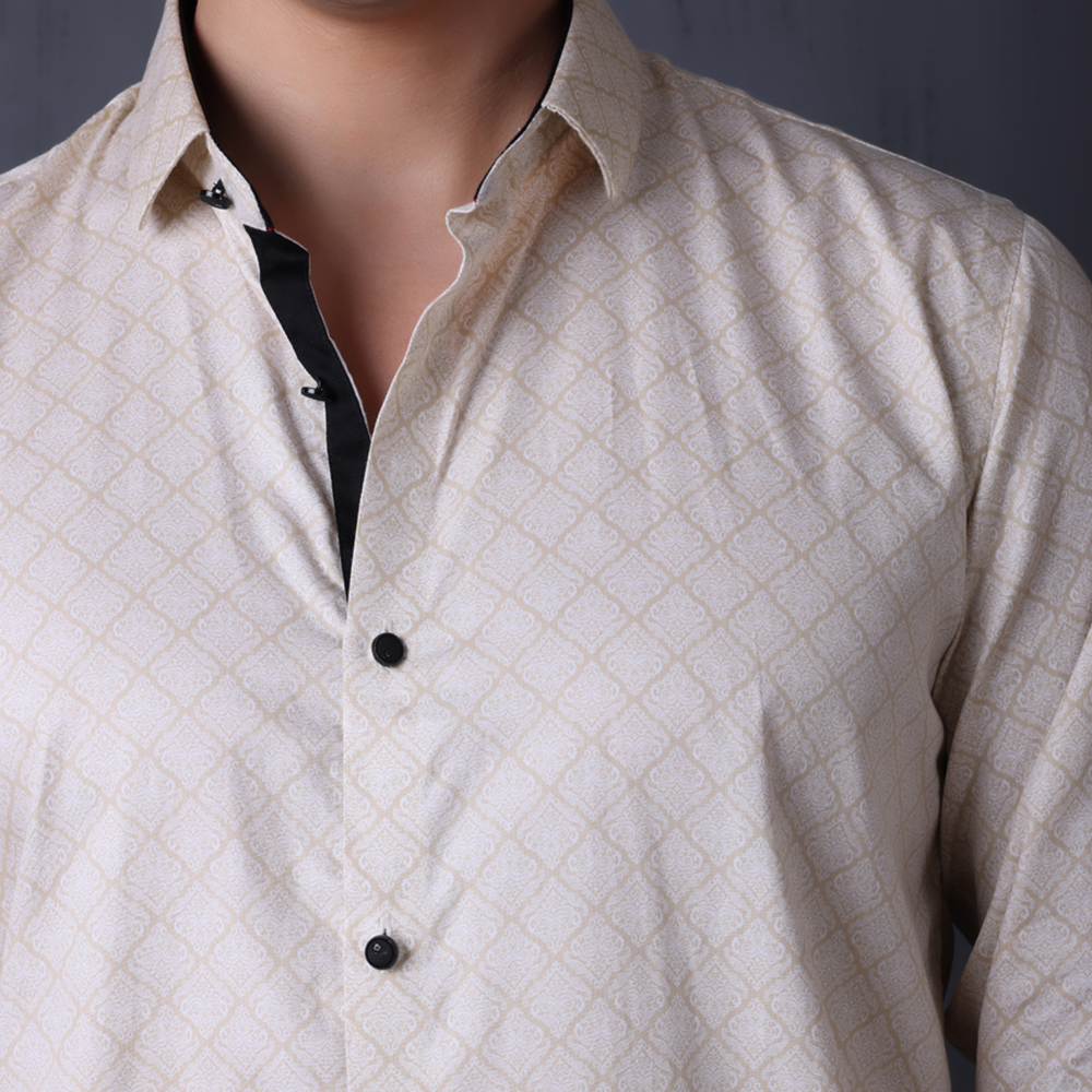 Print Shirt for Men | Smart Regular Fit | BEIGE My Store