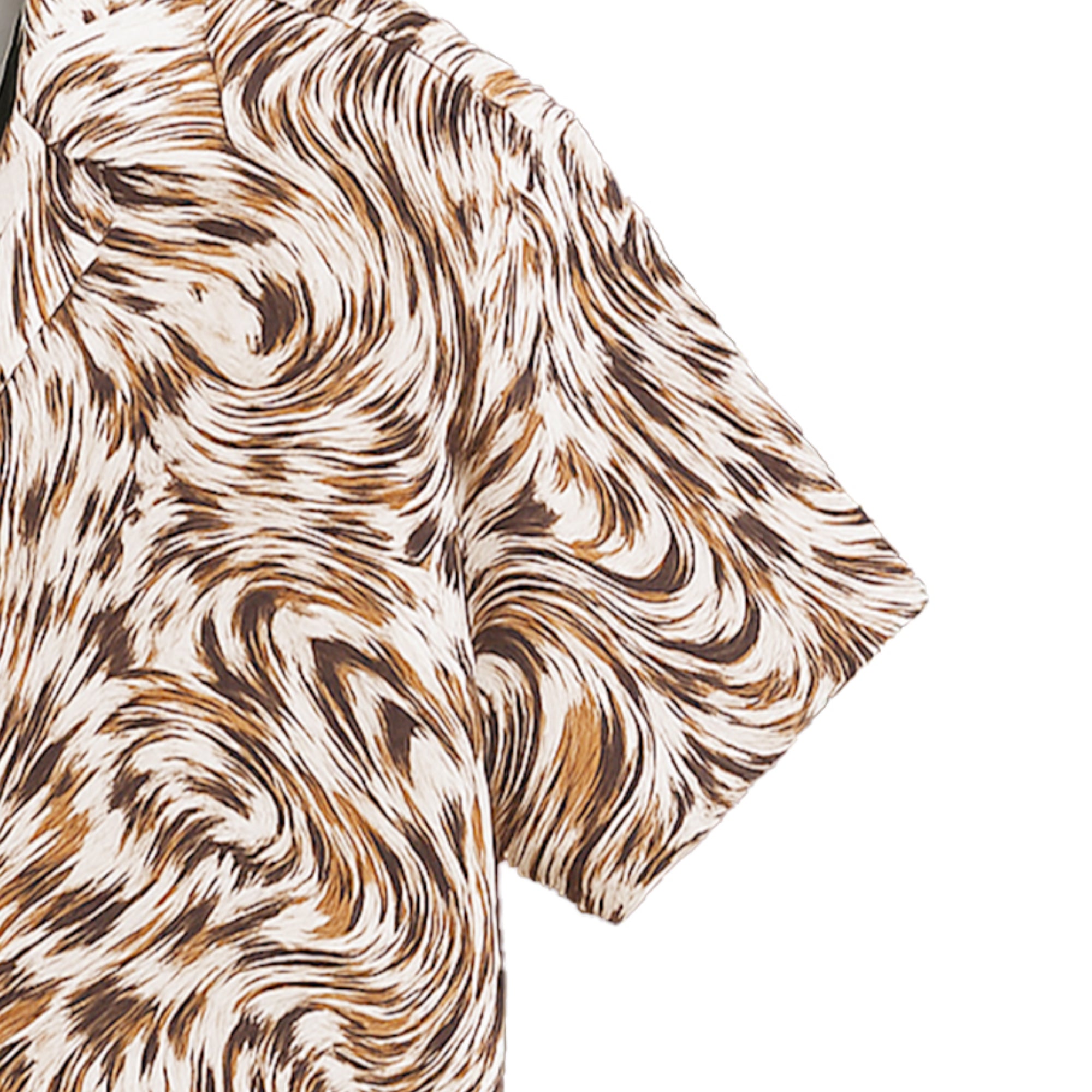 BROWN HALF CASUAL PRINTED COTTON SHIRT REGULAR FIT FOR MEN