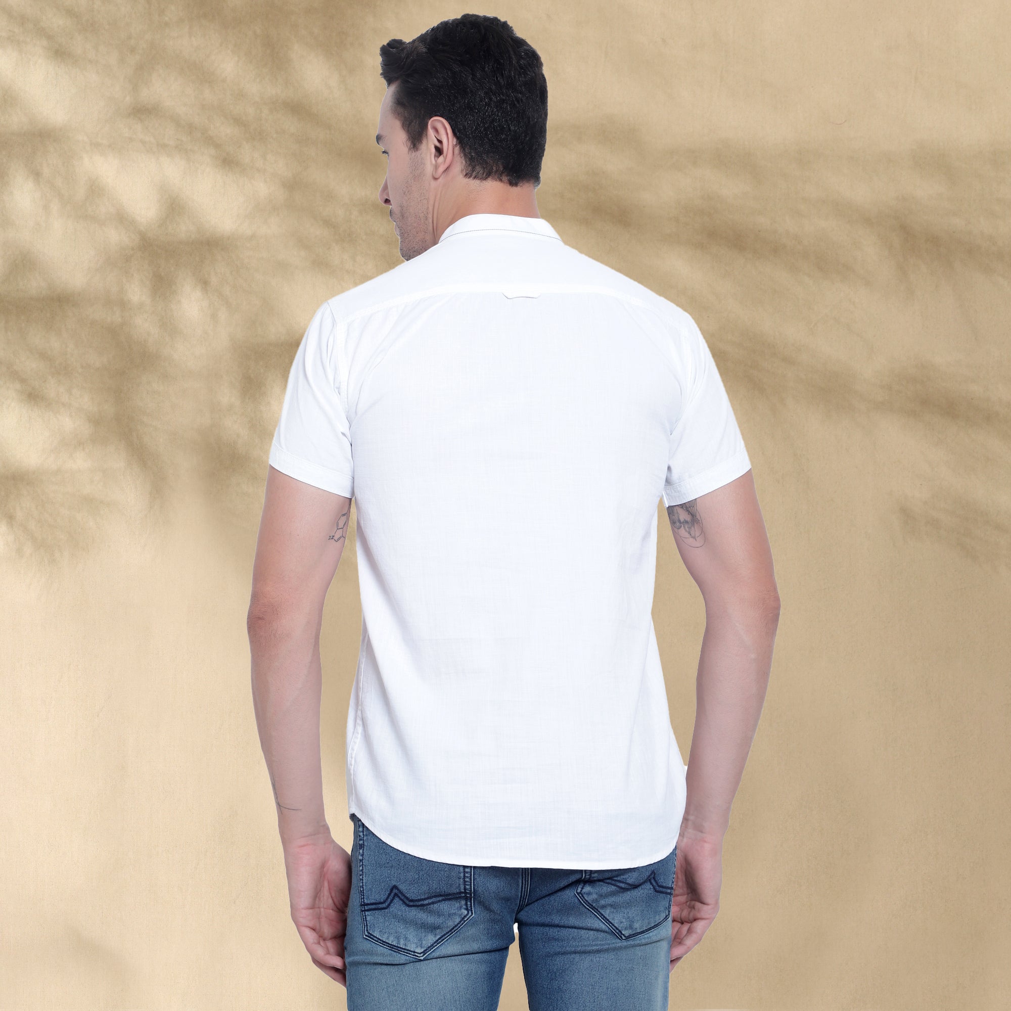 Men’s Half Sleeve Short Kurta – Casual & Ethnic Fusion Wear-White