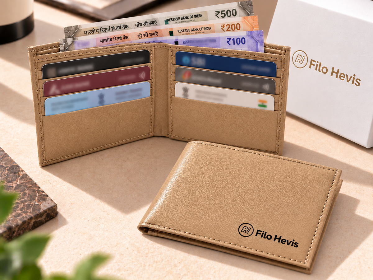 Tan Wallet for Men | Stylish Bifold Wallet with Multiple Card Slots
