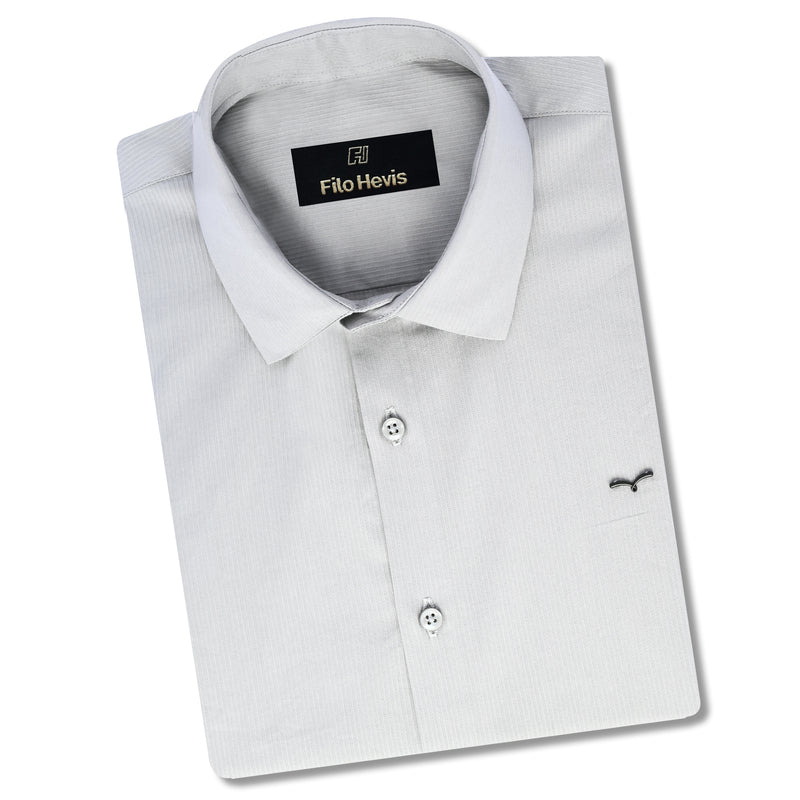 Premium Self Textured Formal Shirt for Men | White