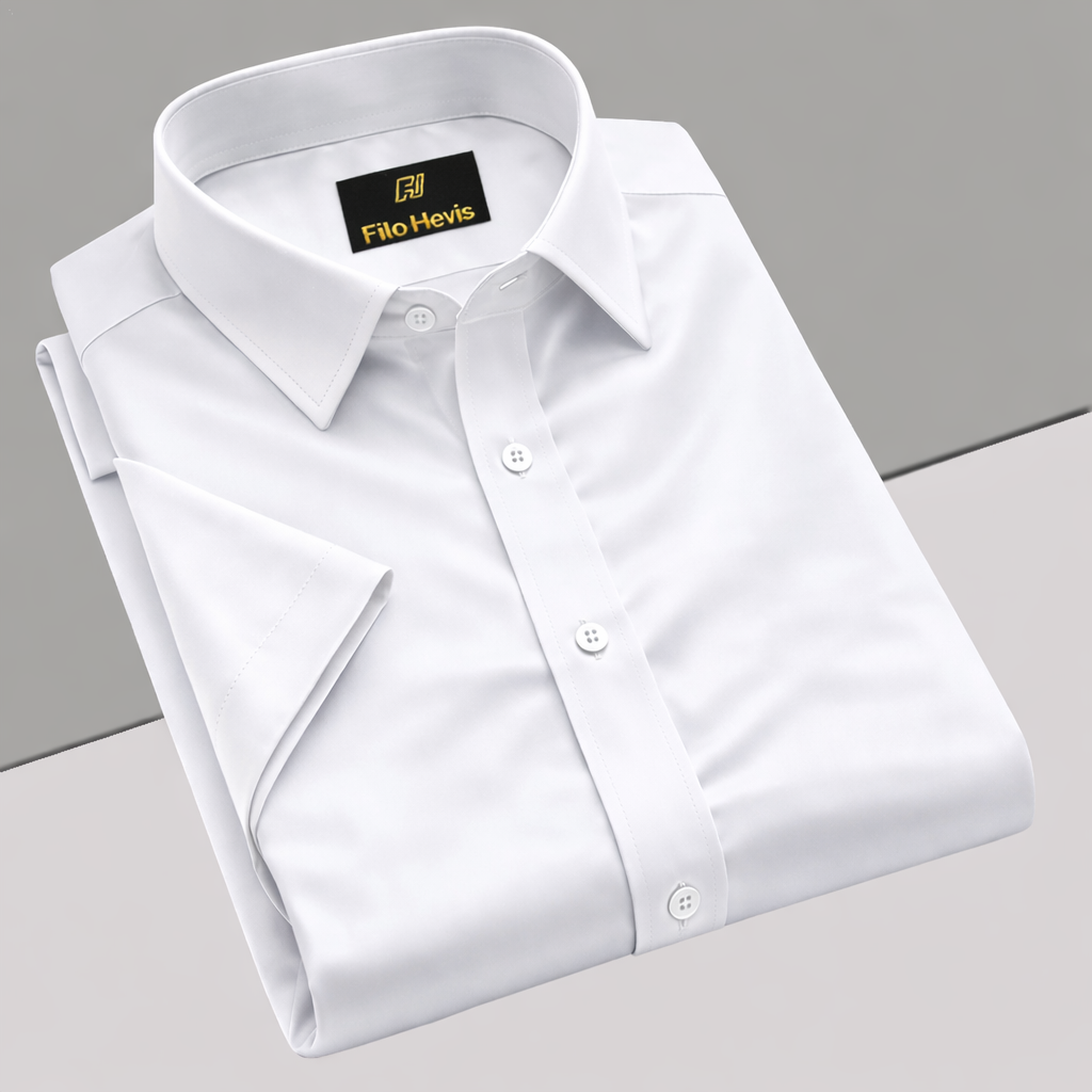 Men’s Satin Half Sleeve Formal Shirt – Premium Soft & Shiny Finish-White