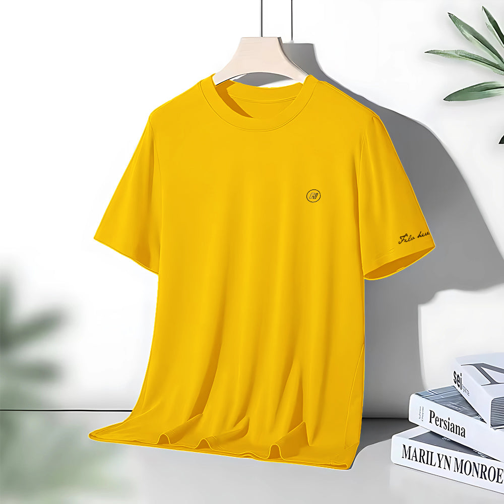 Men's Cotton Round Neck t-shirt Yellow