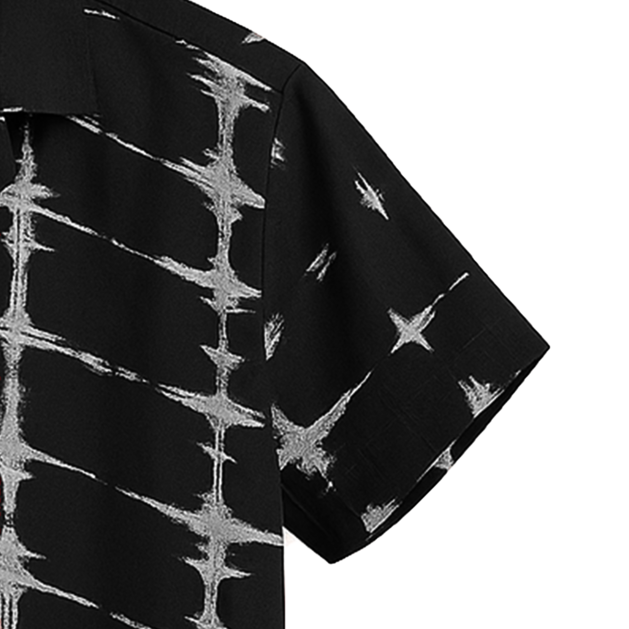 Half Casual Printed Cotton Shirt Regular Fit For Men-Black