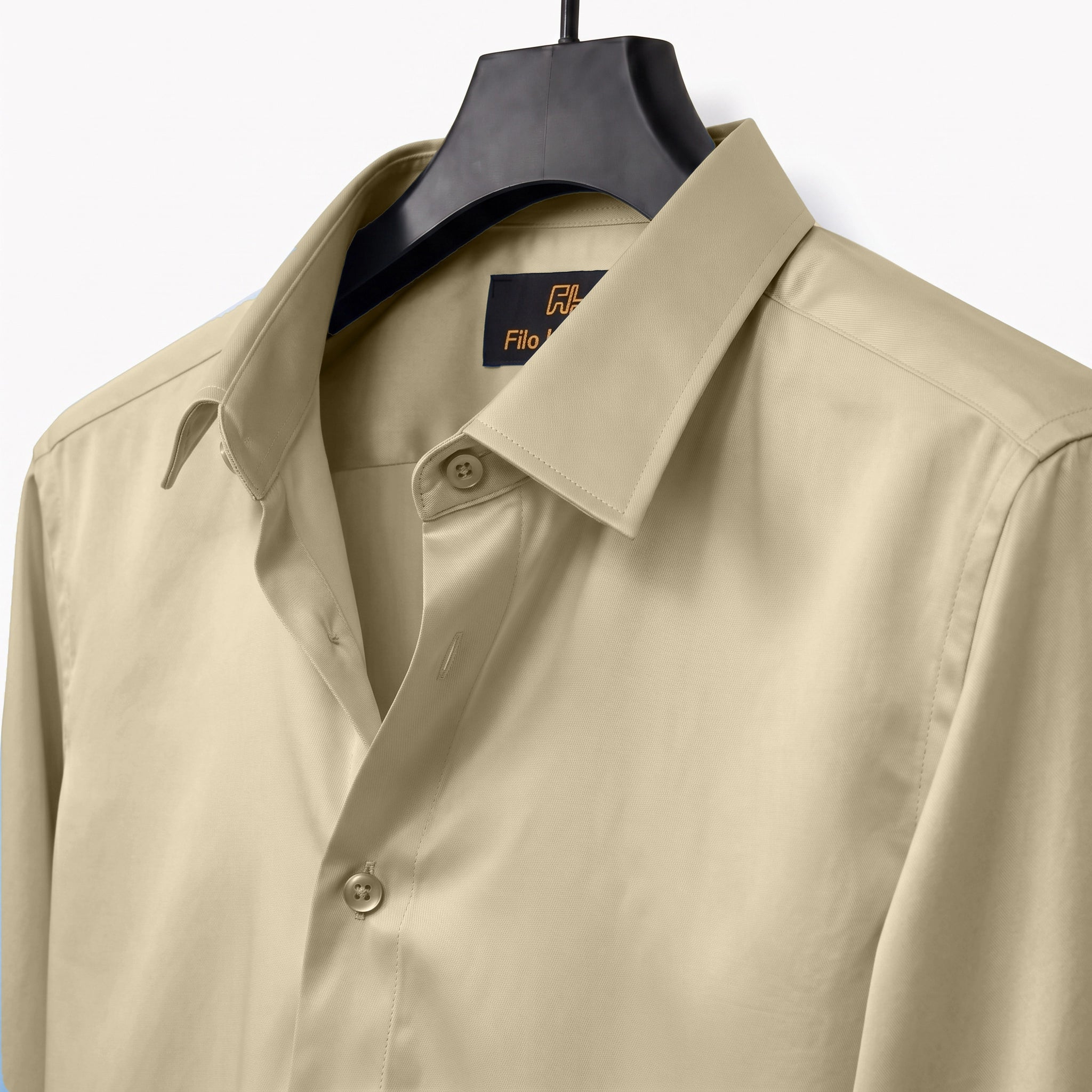 Anti Wrinkle Satin Lycra Formal Shirt (Imported Fabric)| Beige
