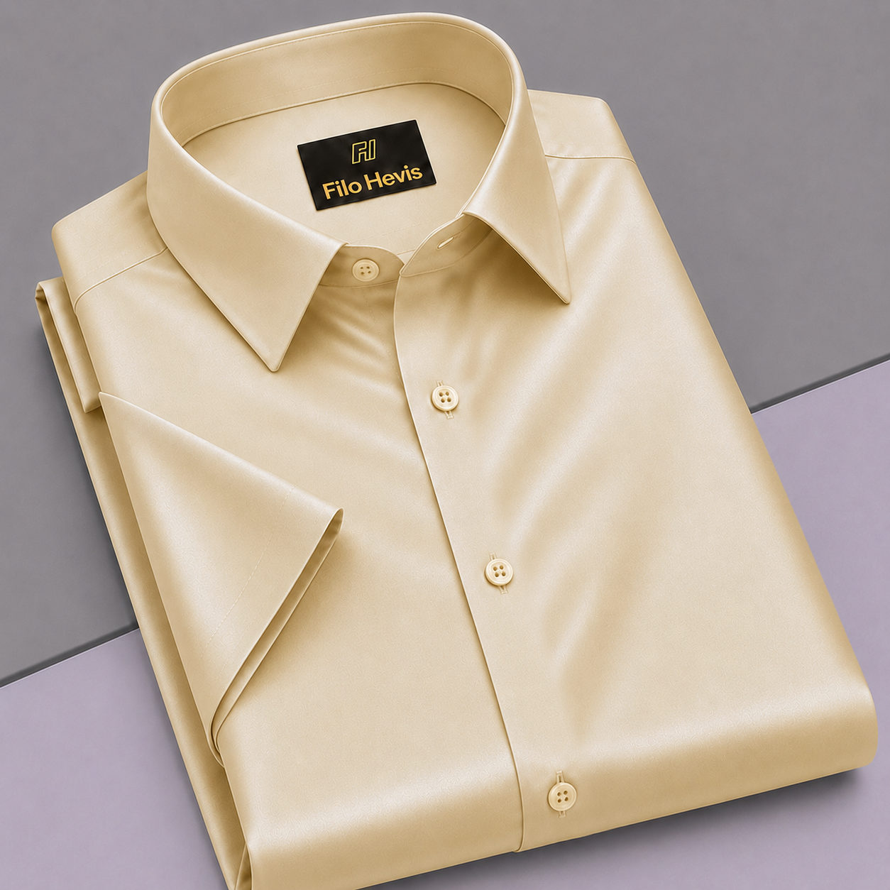 Men’s Satin Half Sleeve Formal Shirt – Premium Soft & Shiny Finish-Cream