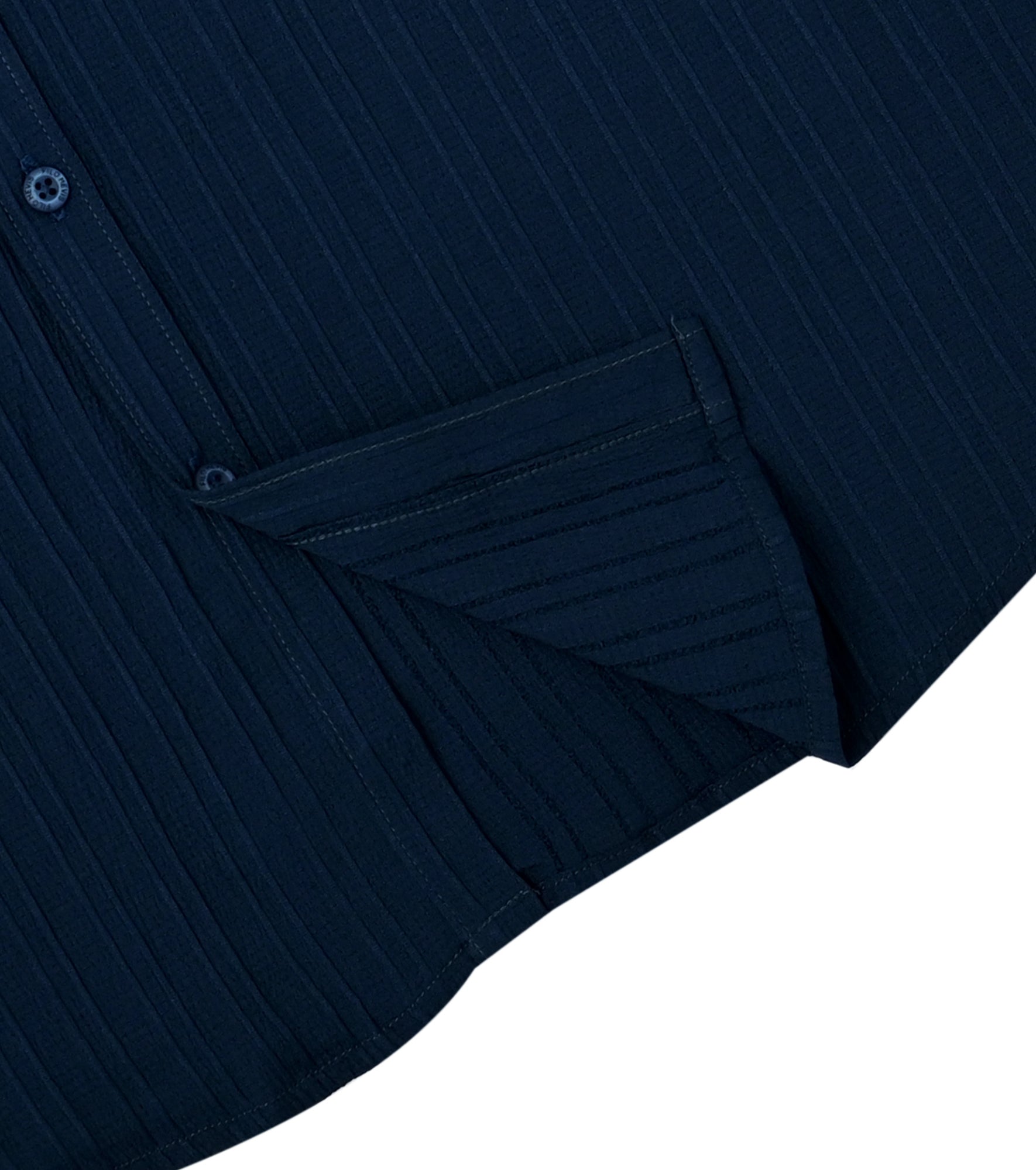 Men’s Textured Popcorn Half Sleeve Casual Shirt – Navy Blue