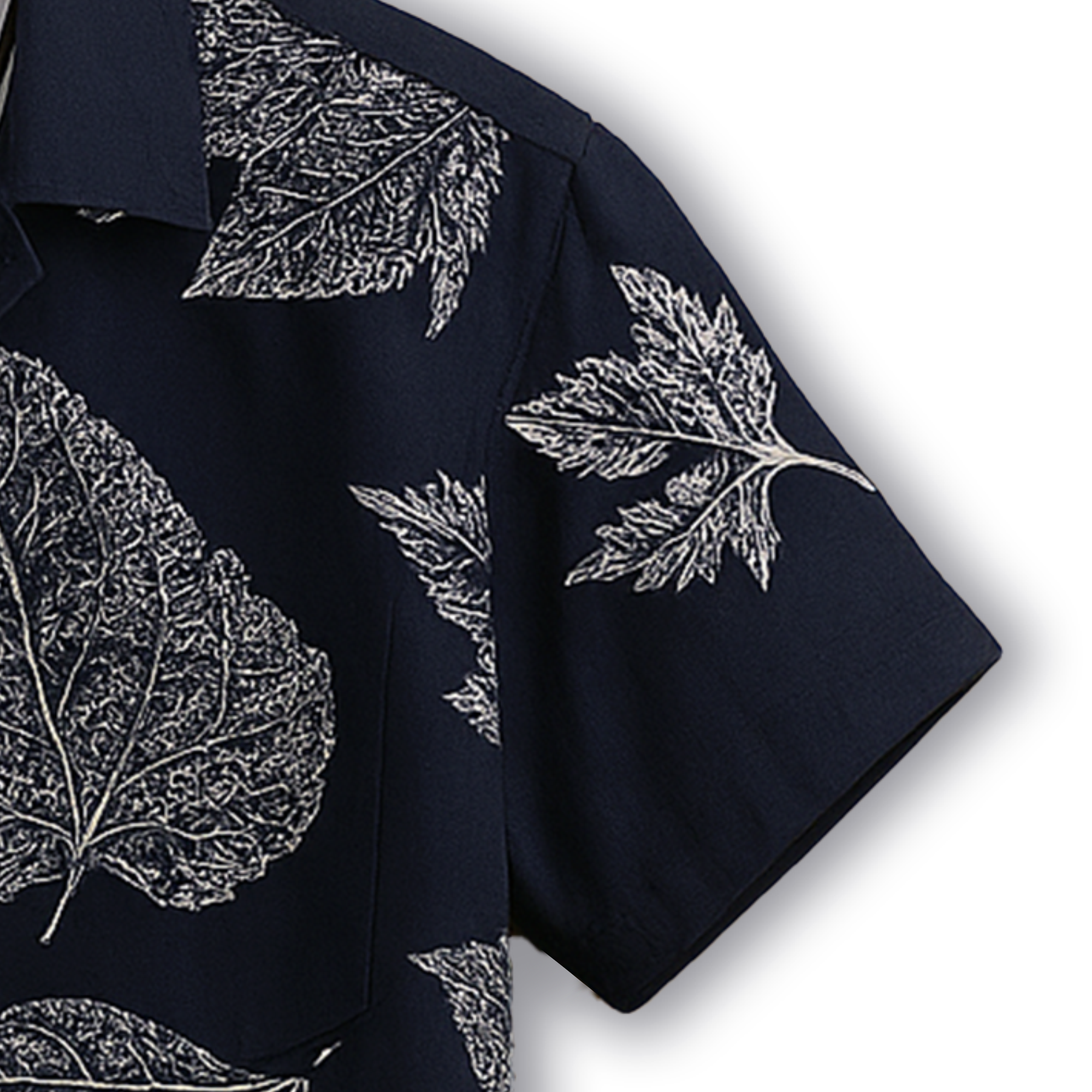 Navy Blue Half Casual Printed Cotton Shirt Regular Fit For Men
