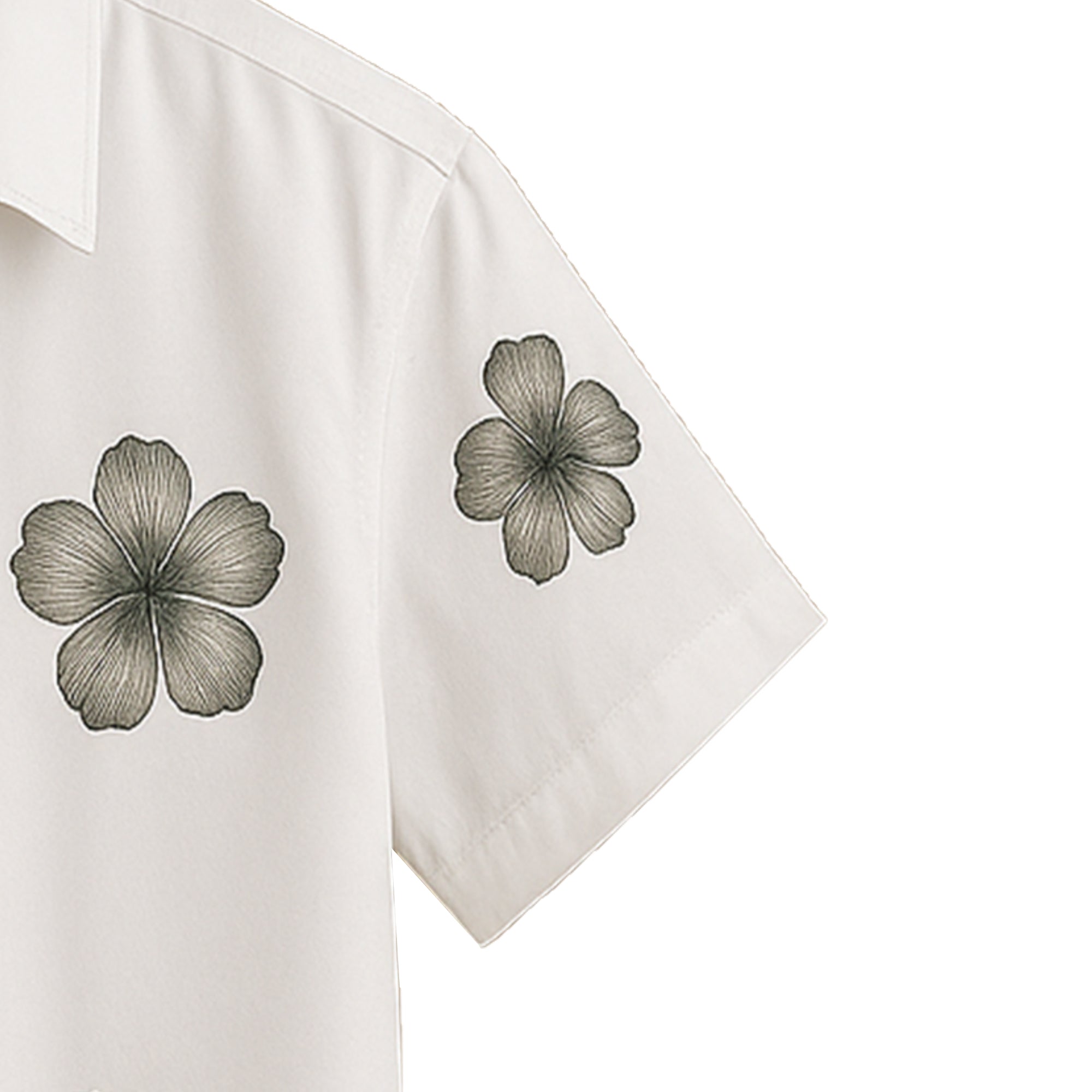 White HALF CASUAL PRINTED COTTON SHIRT REGULAR FIT FOR MEN