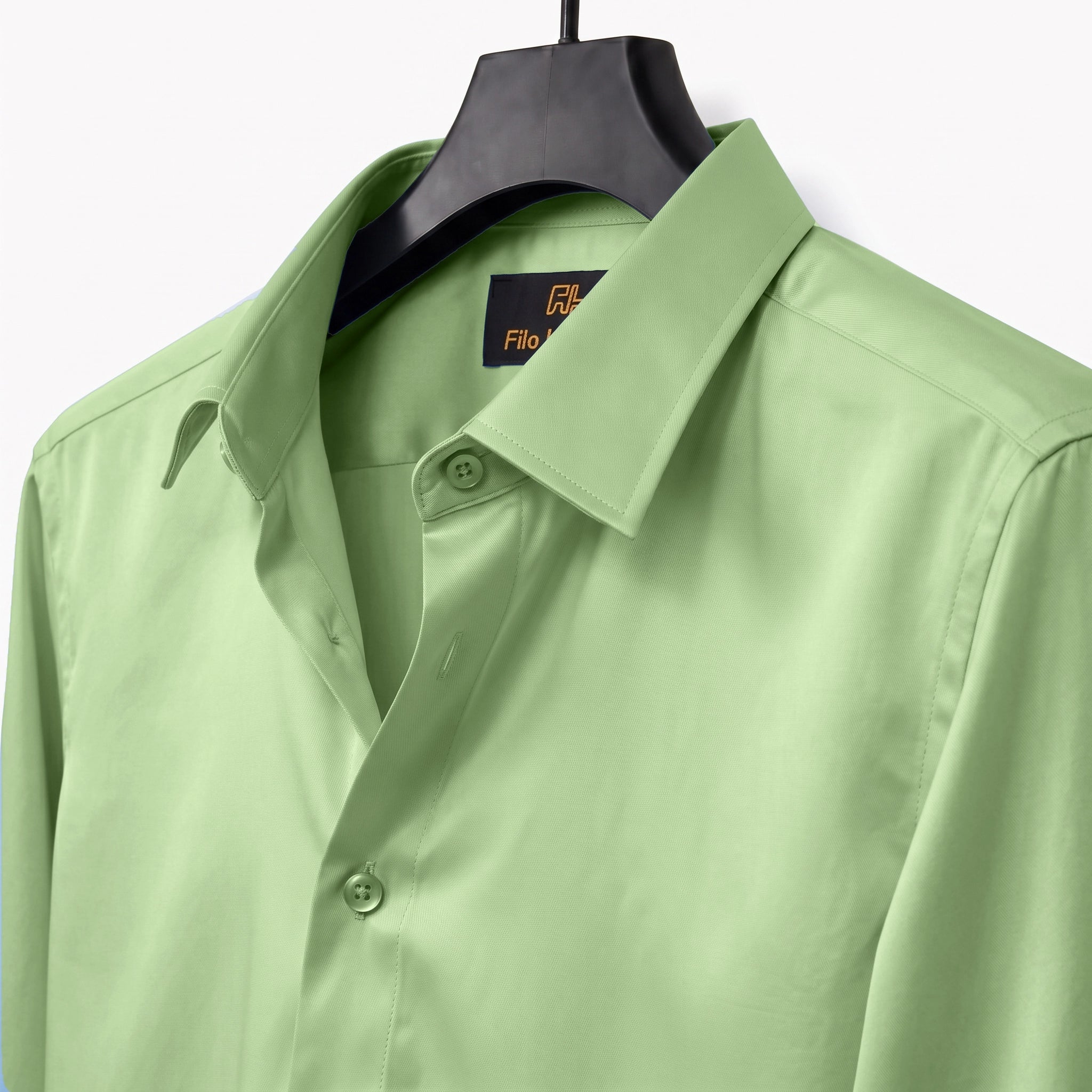 Choose options Anti Wrinkle Satin Lycra Formal Shirt (Imported Fabric)| Pista Green