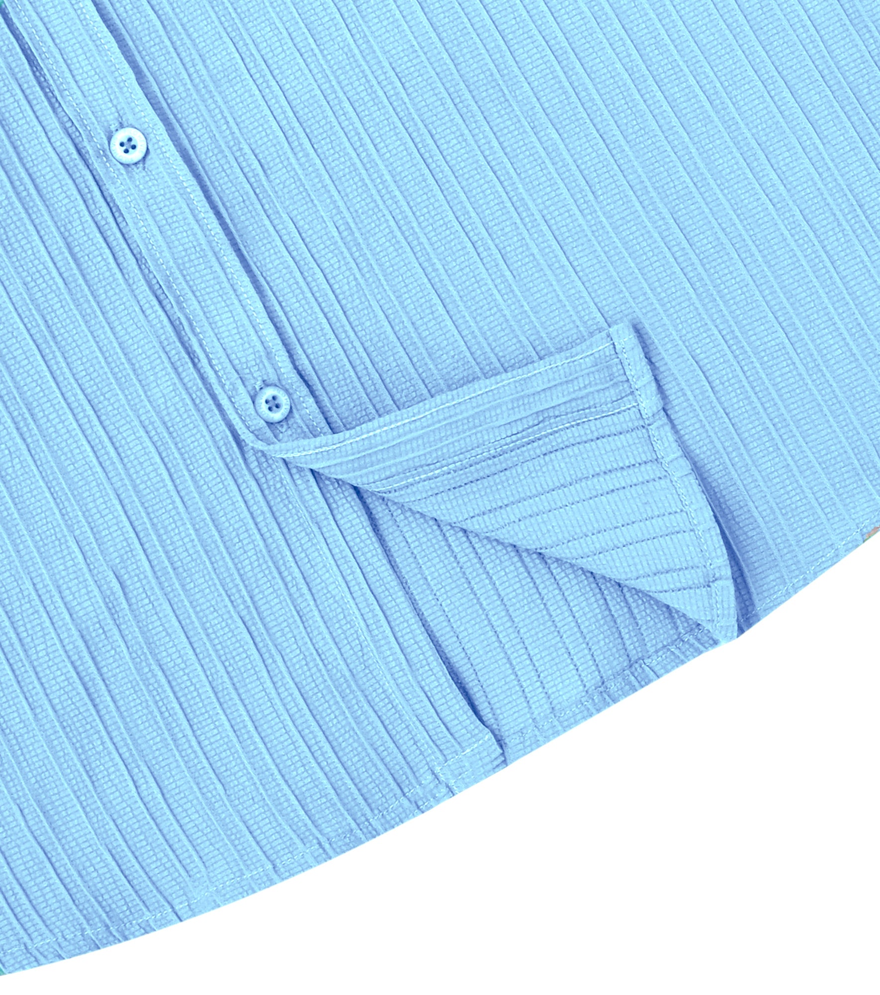 Men’s Textured Popcorn Half Sleeve Casual Shirt – Sky