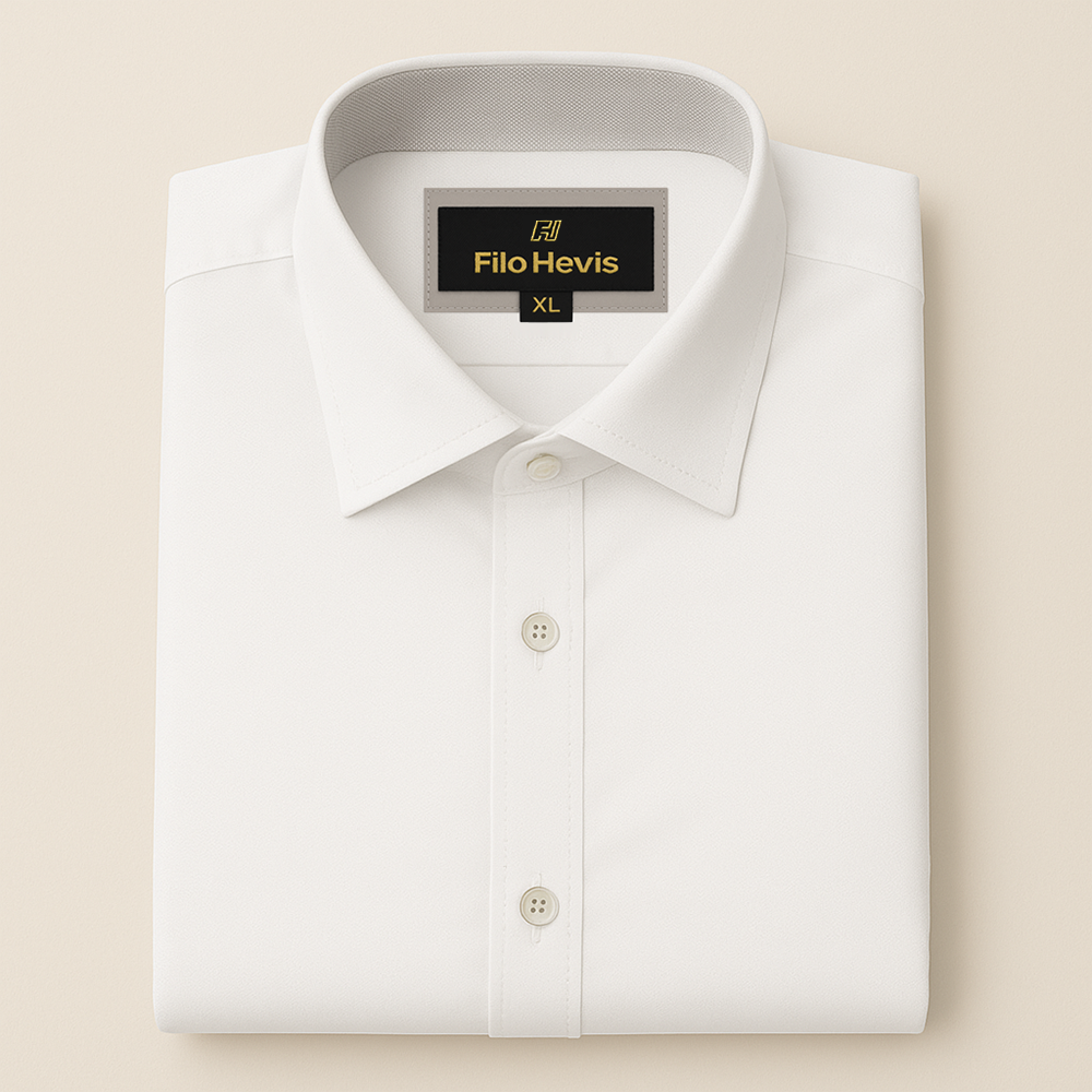 Formal Shirt for Men with Contrast Collar & Cuff | White
