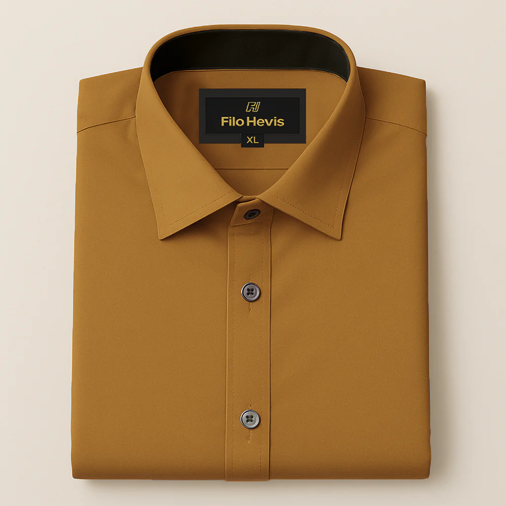 Formal Shirt for Men with Contrast Collar & Cuff | Yellow