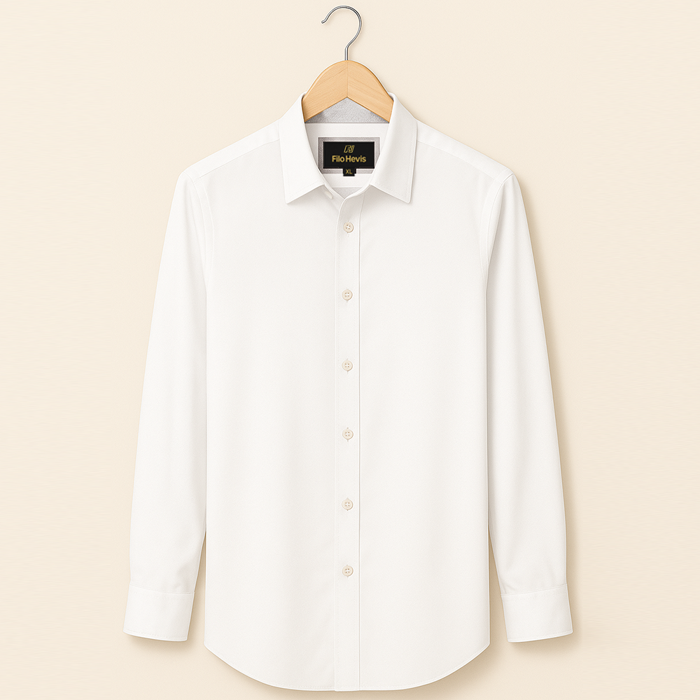 Formal Shirt for Men with Contrast Collar & Cuff | White