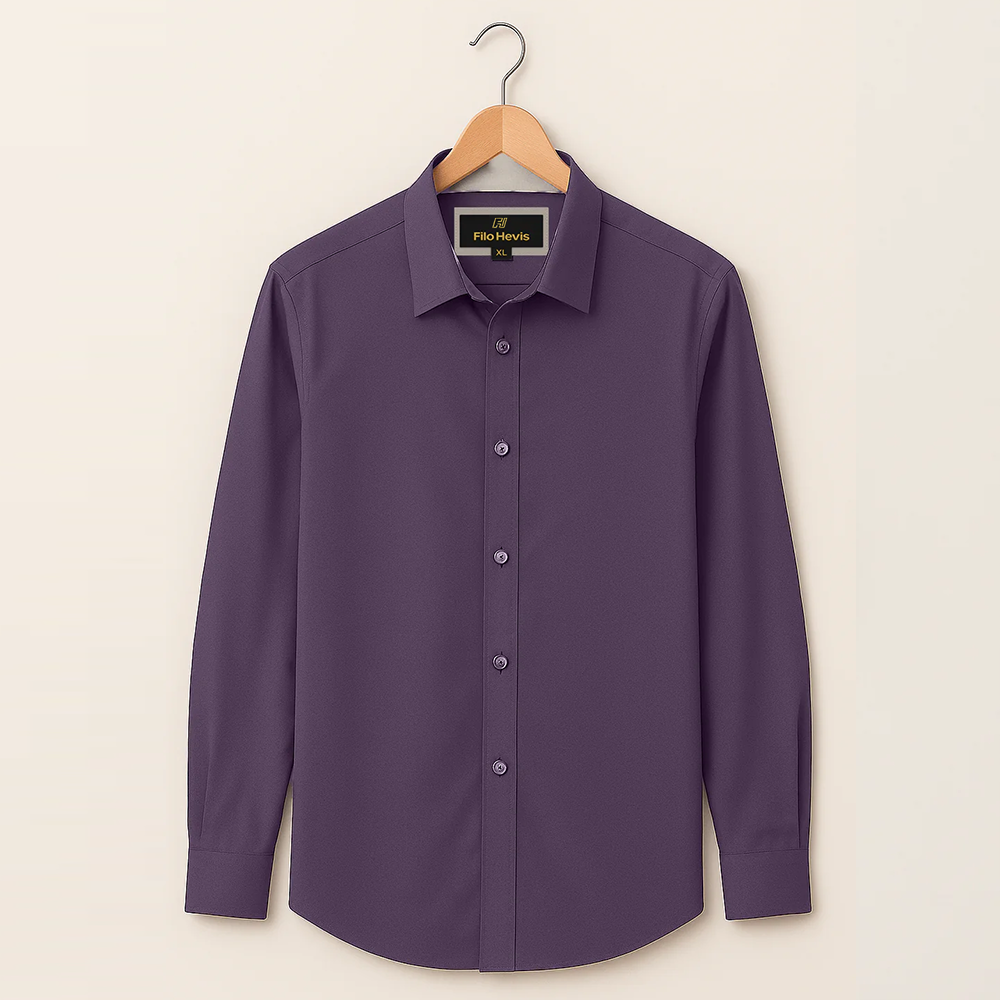 Formal Shirt for Men with Contrast Collar & Cuff | Purple