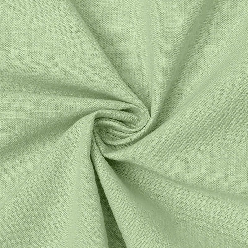 MEN’S CHINESE COLLAR SHIRT | FULL SLEEVE COTTON LINEN T-NECK SHIRT | LIGHT GREEN COLOR