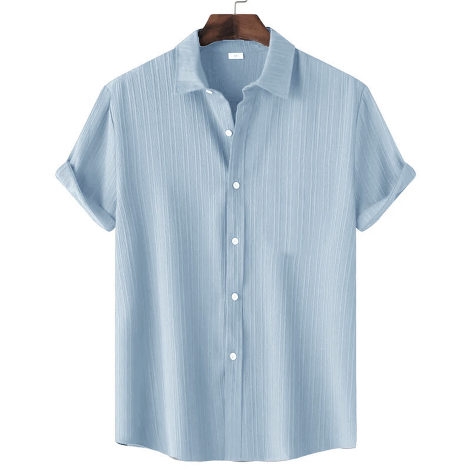 Men’s Textured Popcorn Half Sleeve Casual Shirt – Light Grey