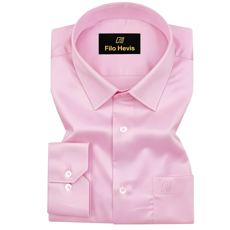 PLUS SIZE FORMAL SHIRTS IN COTTON FOR MEN (Single Pocket)- PINK