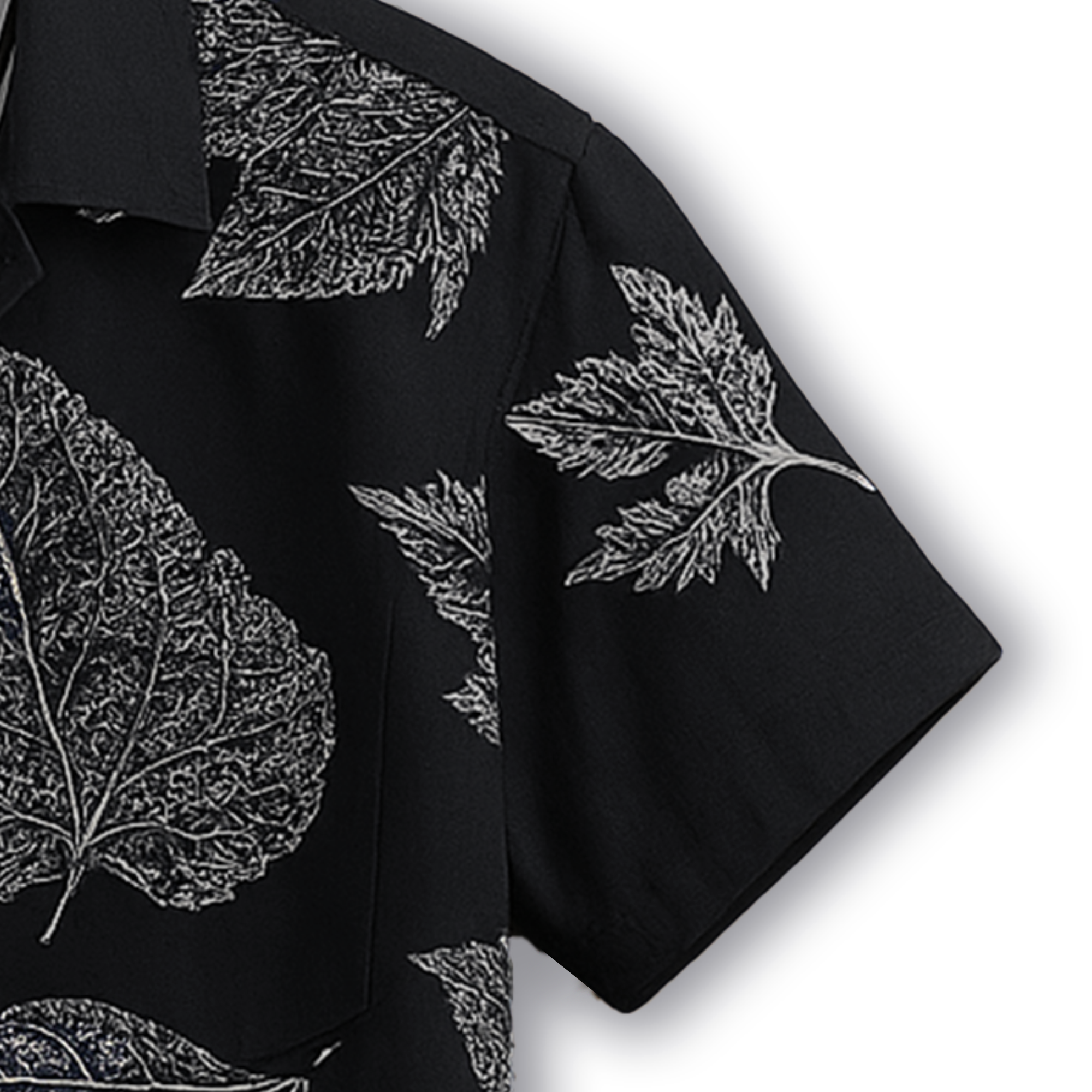 Black Half Casual Printed Cotton Shirt Regular Fit For Men