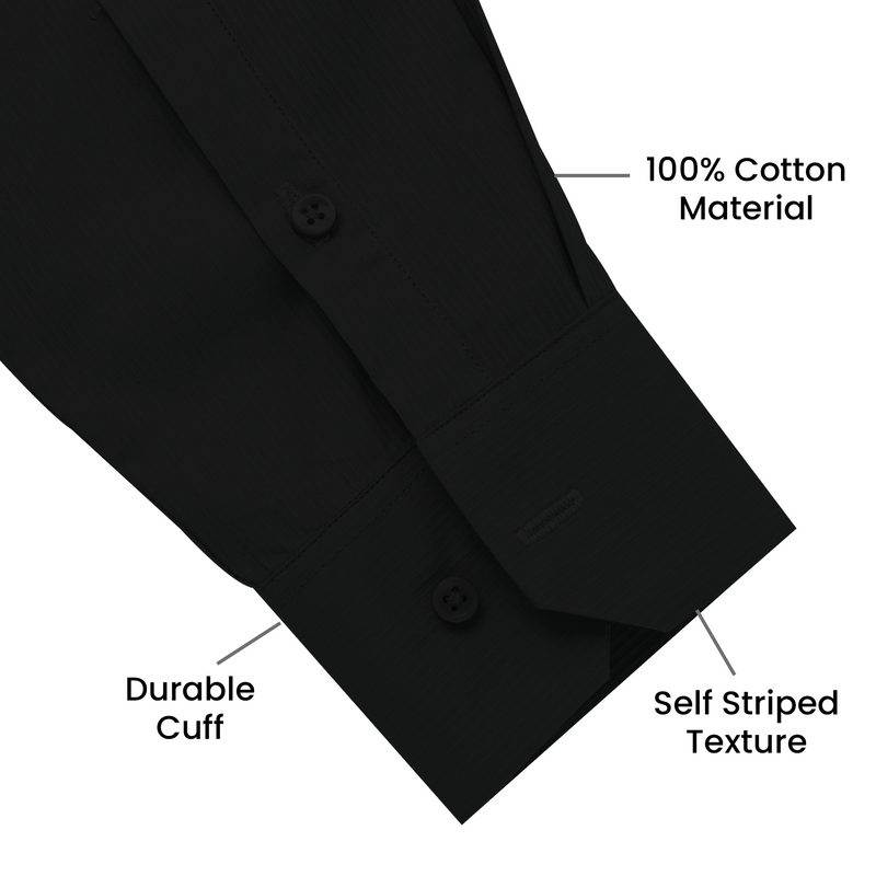 Premium Self Textured Formal Shirt for Men | Black