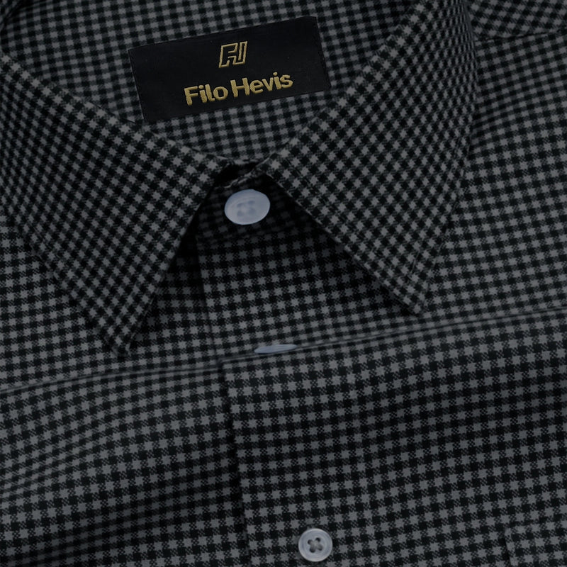 Cotton Check Shirt for Men |Slim fit | Black