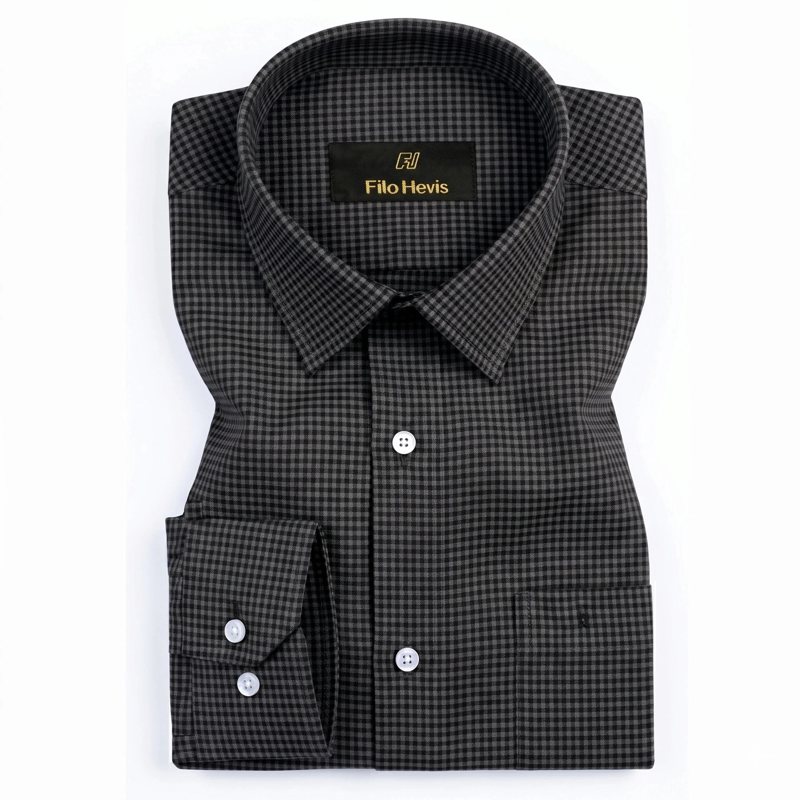 Cotton Check Shirt for Men |Slim fit | Black My Store