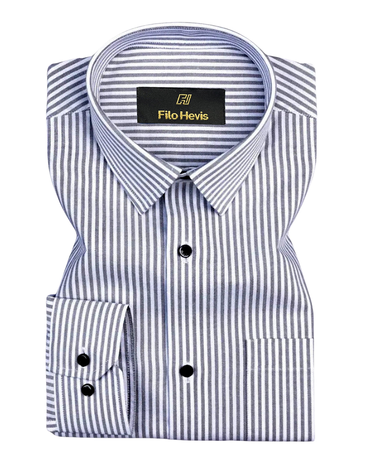 Cotton Stripe Shirt for Men |Slim fit | Black