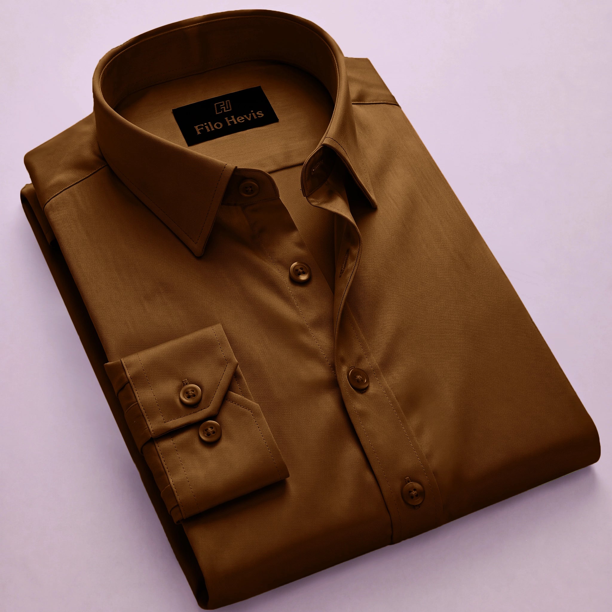 Anti Wrinkle Satin Lycra Formal Shirt (Imported Fabric)| Brown