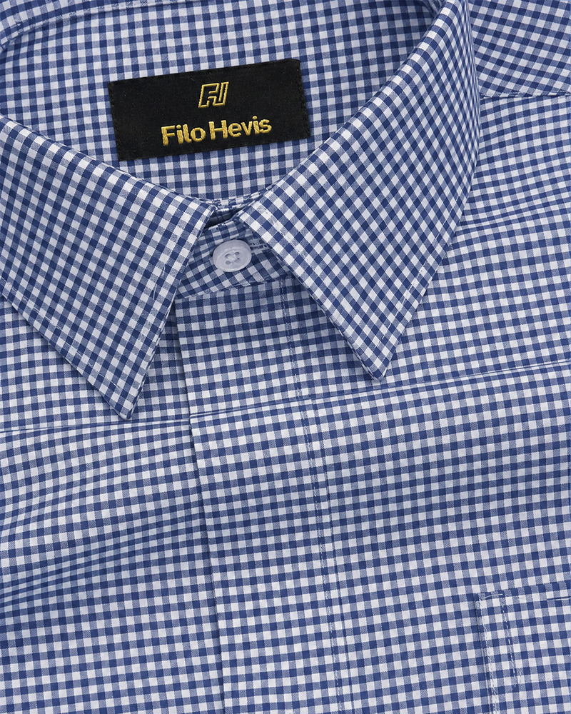 Cotton Check Shirt for Men |Slim fit | Royal Blue