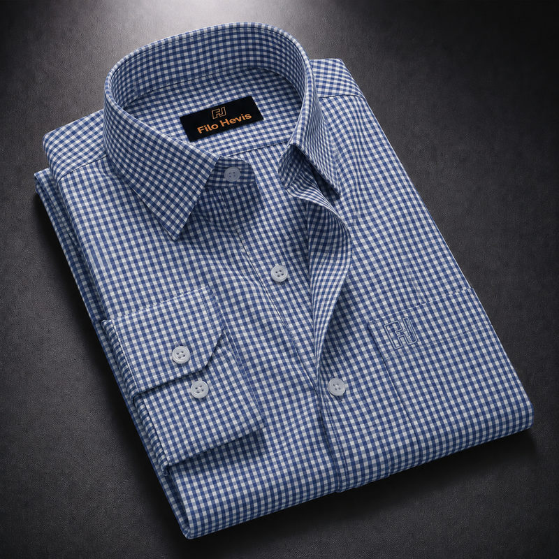 Cotton Check Shirt for Men |Slim fit | Royal Blue