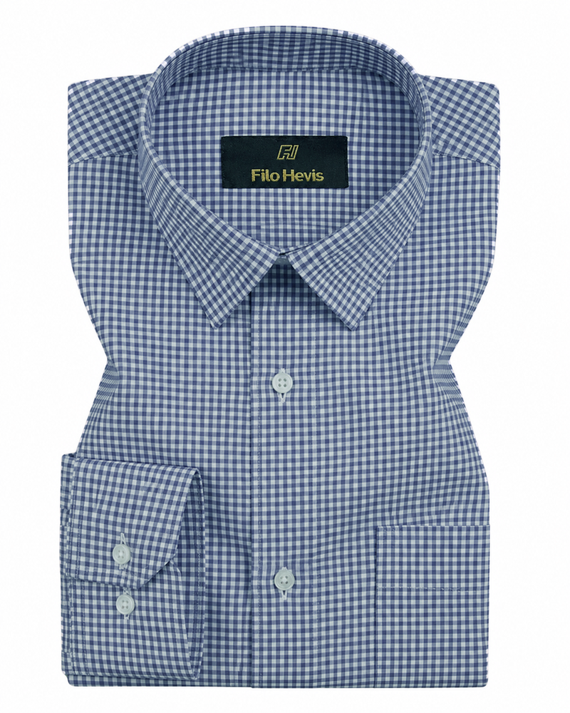 Cotton Check Shirt for Men |Slim fit | Royal Blue