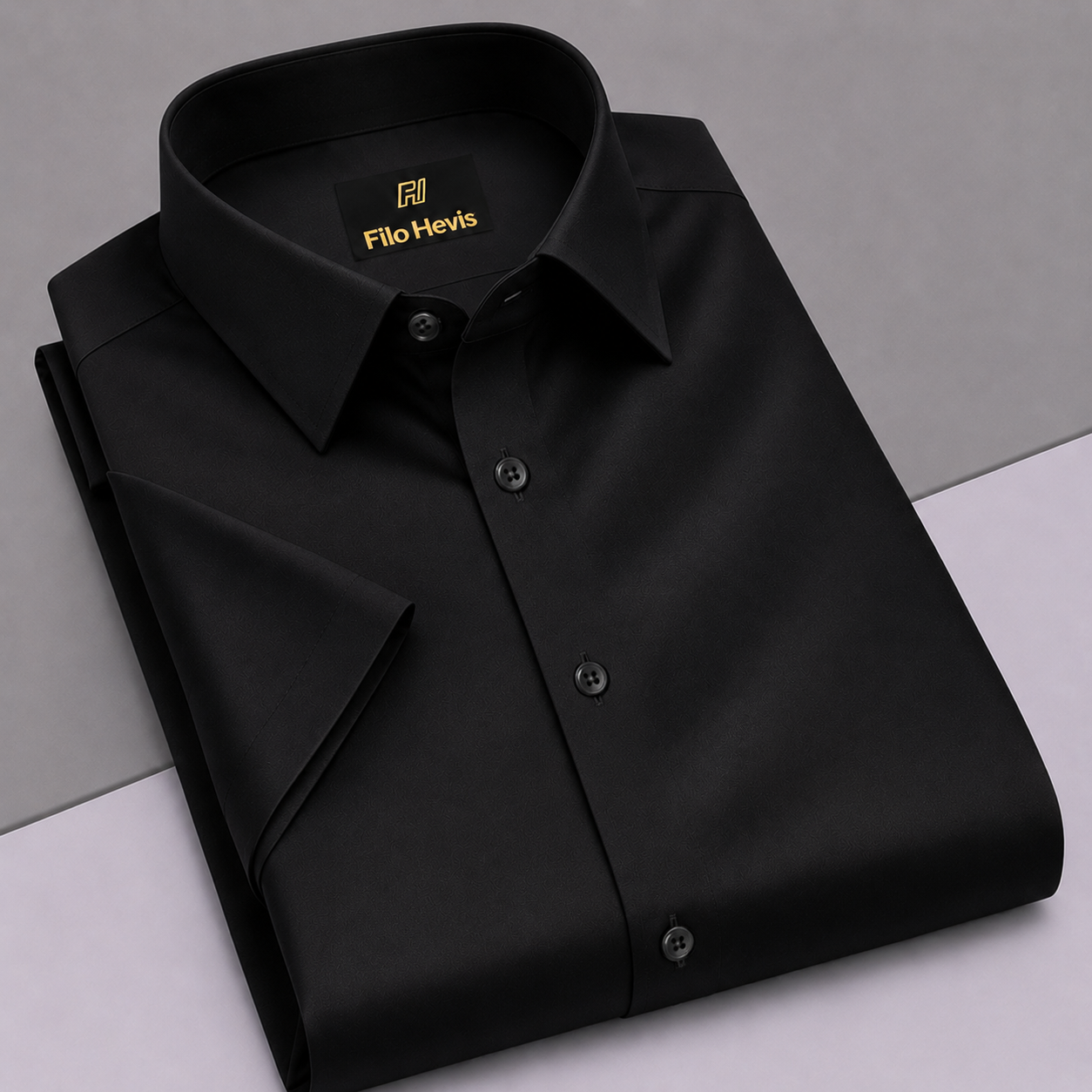 Men’s Satin Half Sleeve Formal Shirt – Premium Soft & Shiny Finish-Black