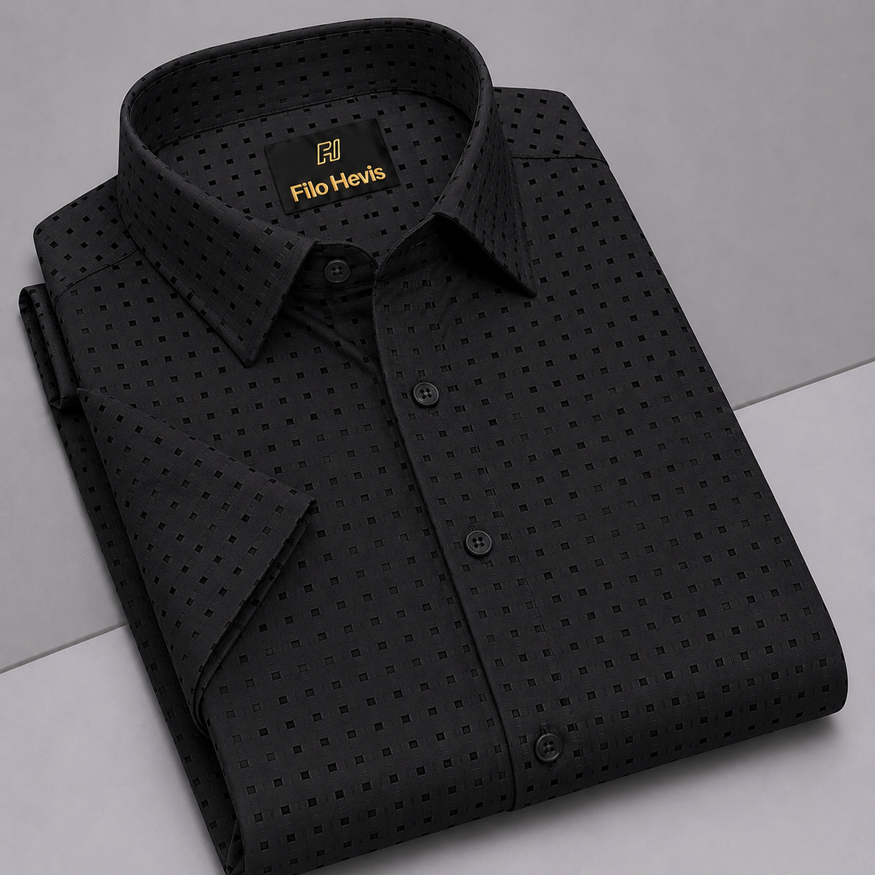 SLIM FIT NET HALF SHIRTS FOR MEN | SUMMER CASUAL SHIRTS Black