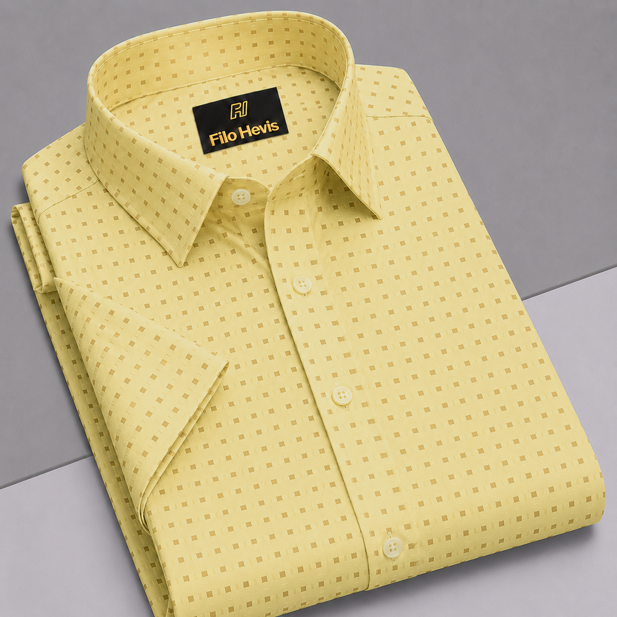 SLIM FIT NET HALF SHIRTS FOR MEN | SUMMER CASUAL SHIRTS Yellow