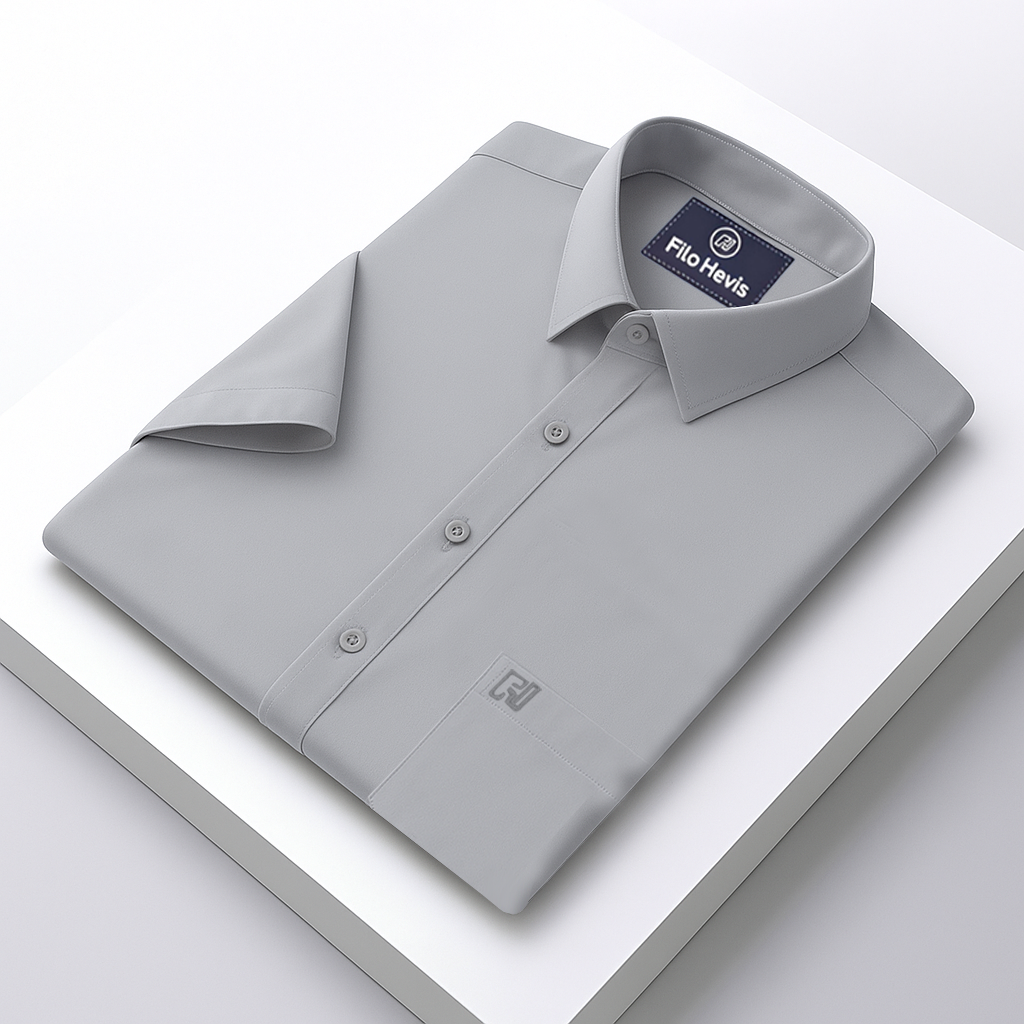 Men’s Formal Shirt | Premium Cotton Blend | Wrinkle-Resistant & Breathable Office Wear-Grey