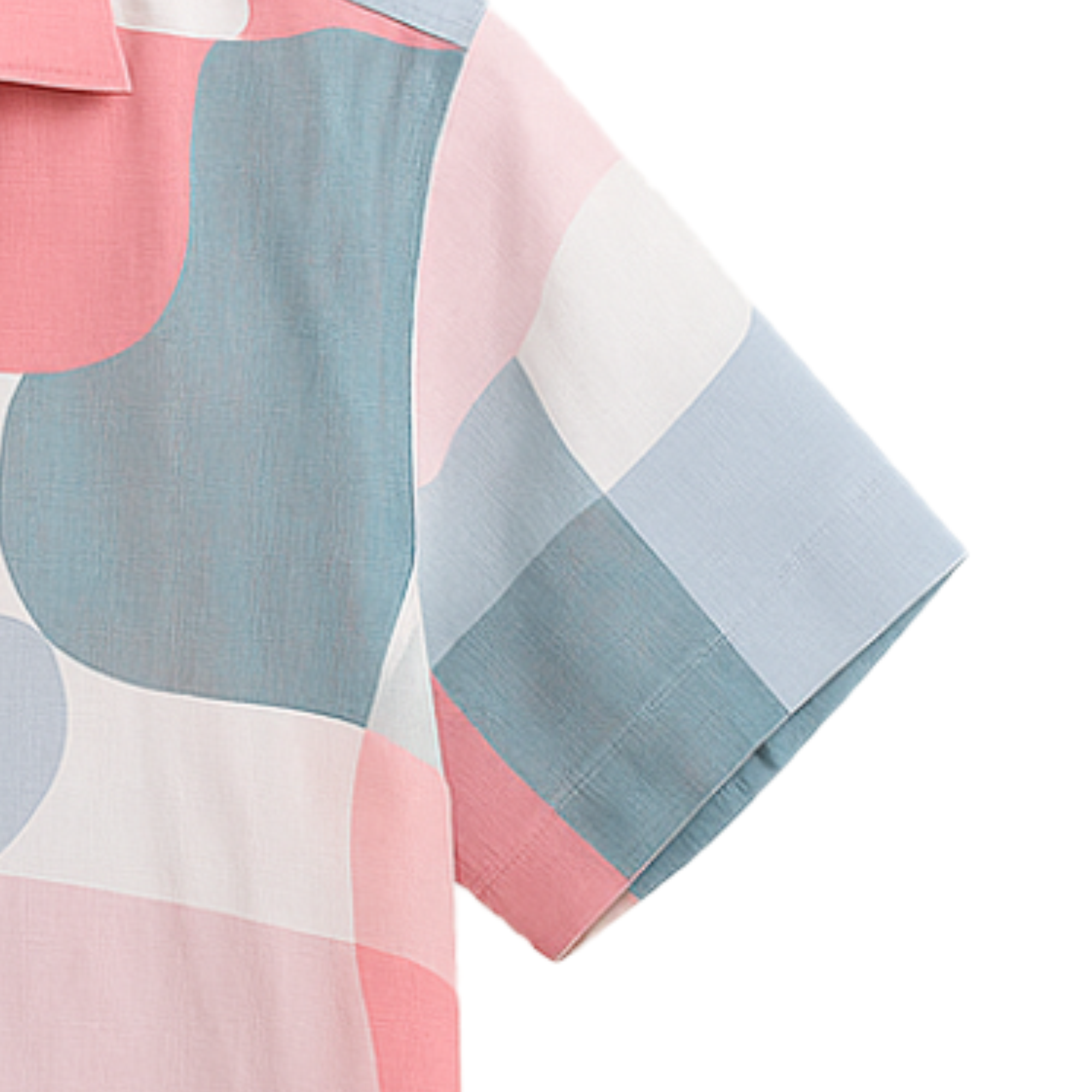 PEACH PINK HALF CASUAL PRINTED COTTON SHIRT REGULAR FIT FOR MEN