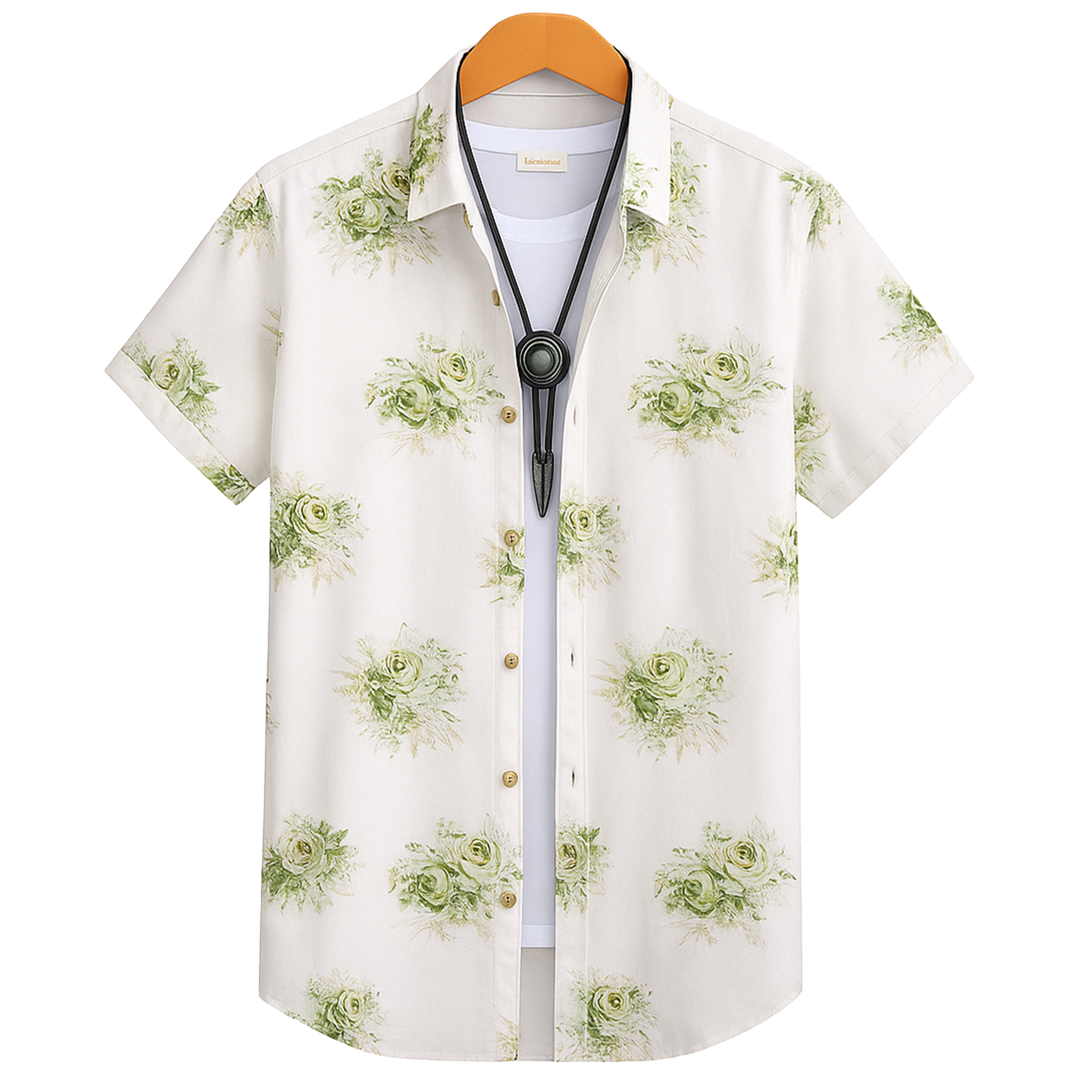 Green Half Casual Printed Cotton Shirt Regular Fit For Men