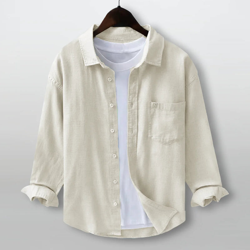 FINE LINEN SHIRTS FOR MEN (Full Sleeves)-Cream