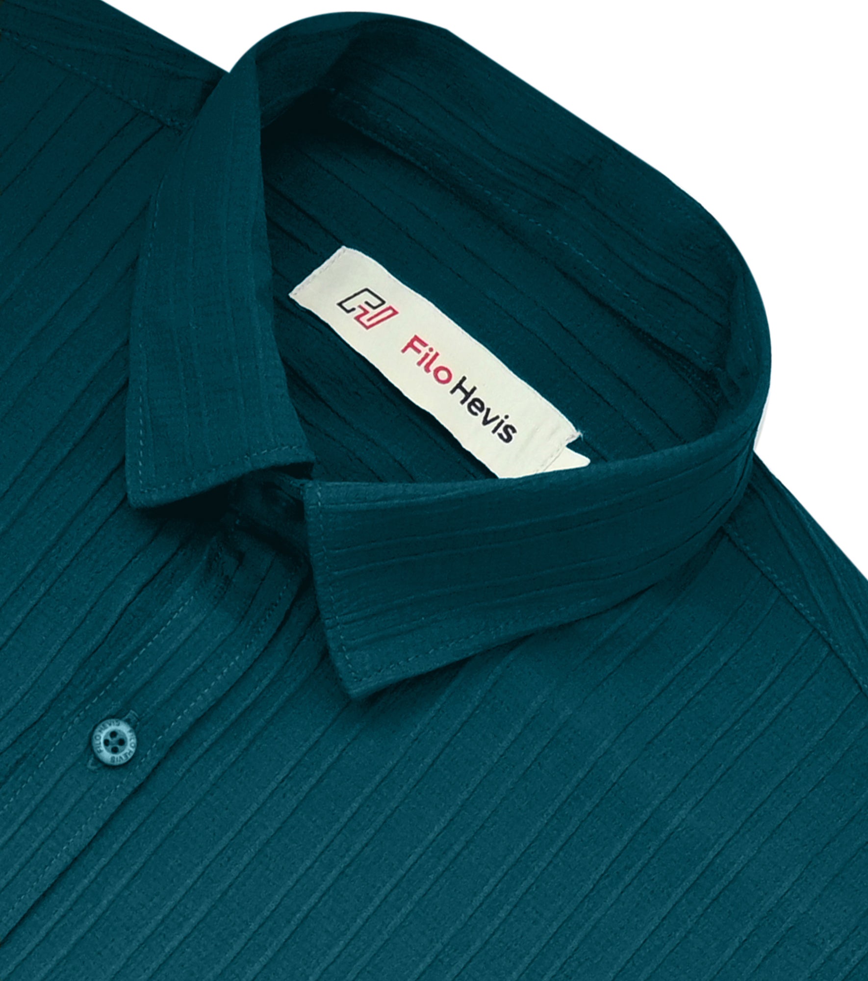 Men’s Textured Popcorn Half Sleeve Casual Shirt – Dark Green