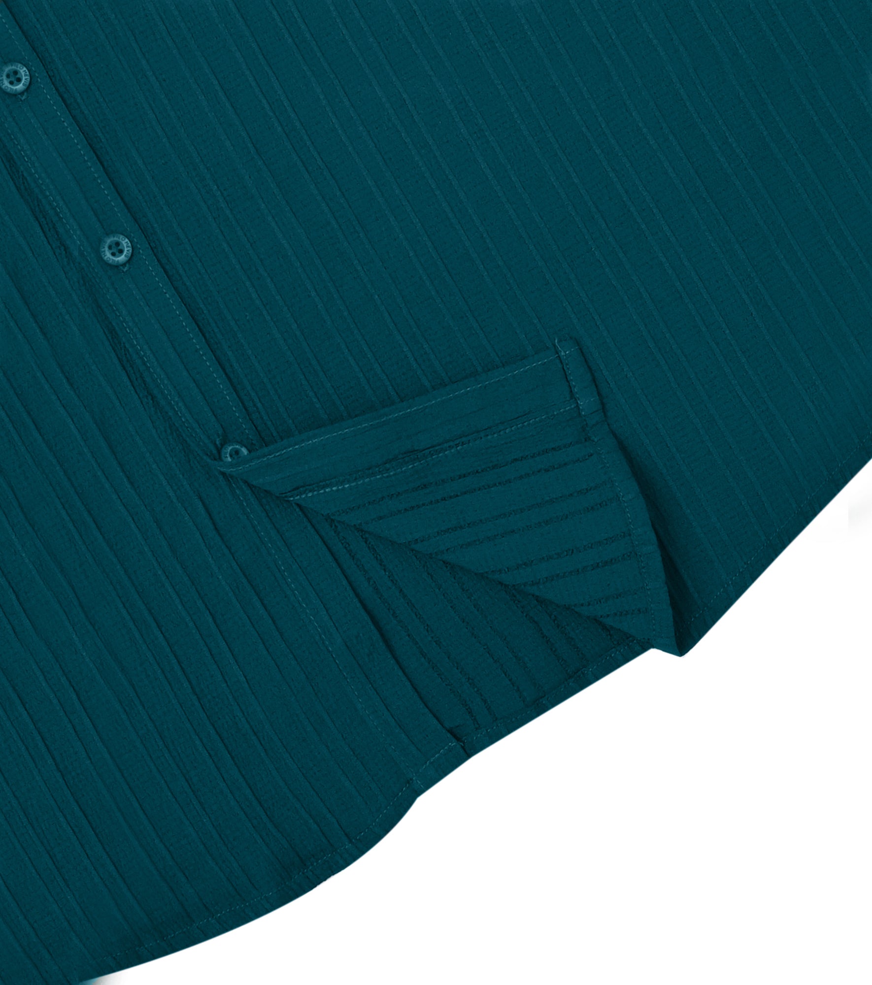 Men’s Textured Popcorn Half Sleeve Casual Shirt – Dark Green